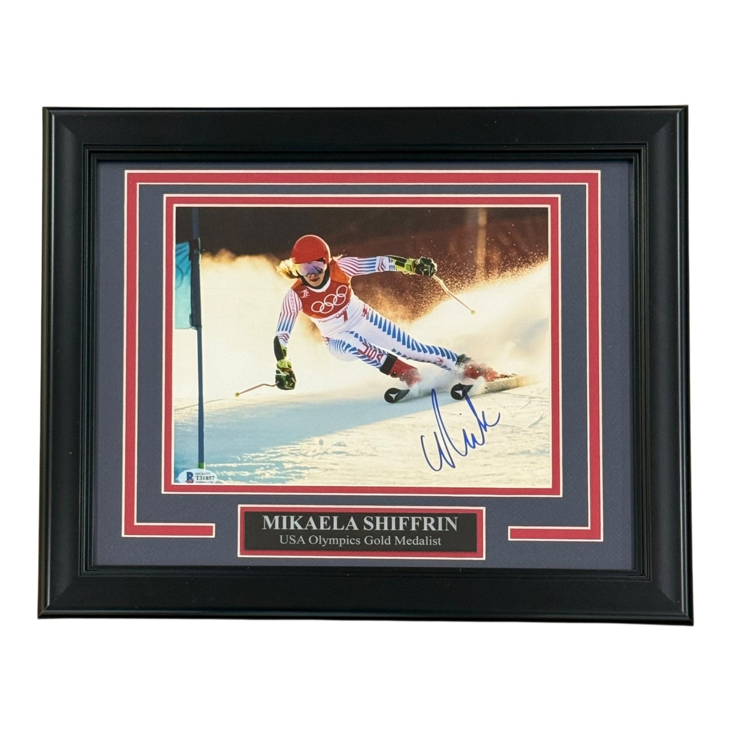Mikaela Shiffrin Autographed USA Winter Olympics Alpine Skiing Deluxe Framed 8x10 Photo - JSA