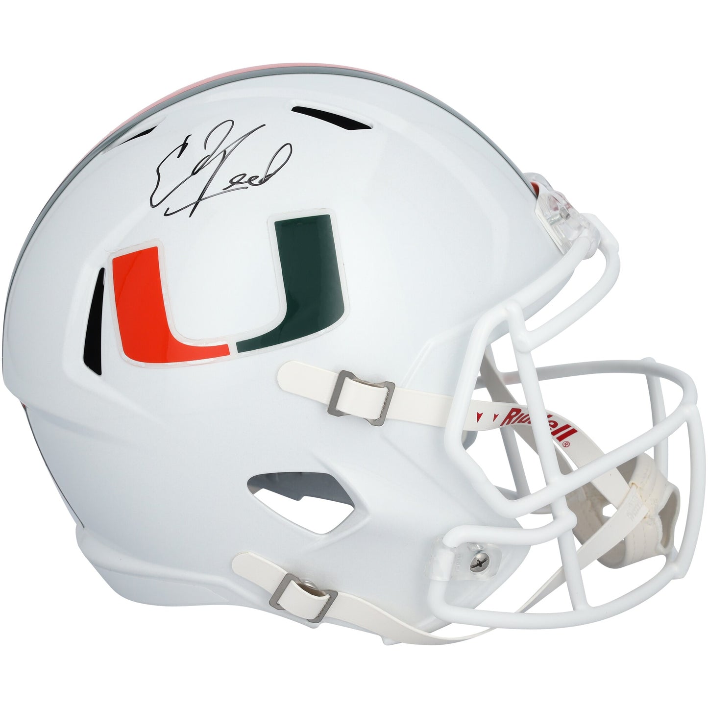 Ed Reed Autographed Miami Hurricanes Deluxe Full-Size Replica Helmet - Fanatics