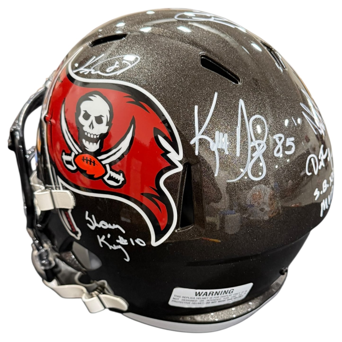Tampa Bay Buccaneers Super Bowl XXXVII Champs Team Autographed Deluxe Full-Size Replica Helmet - 12 Autographs