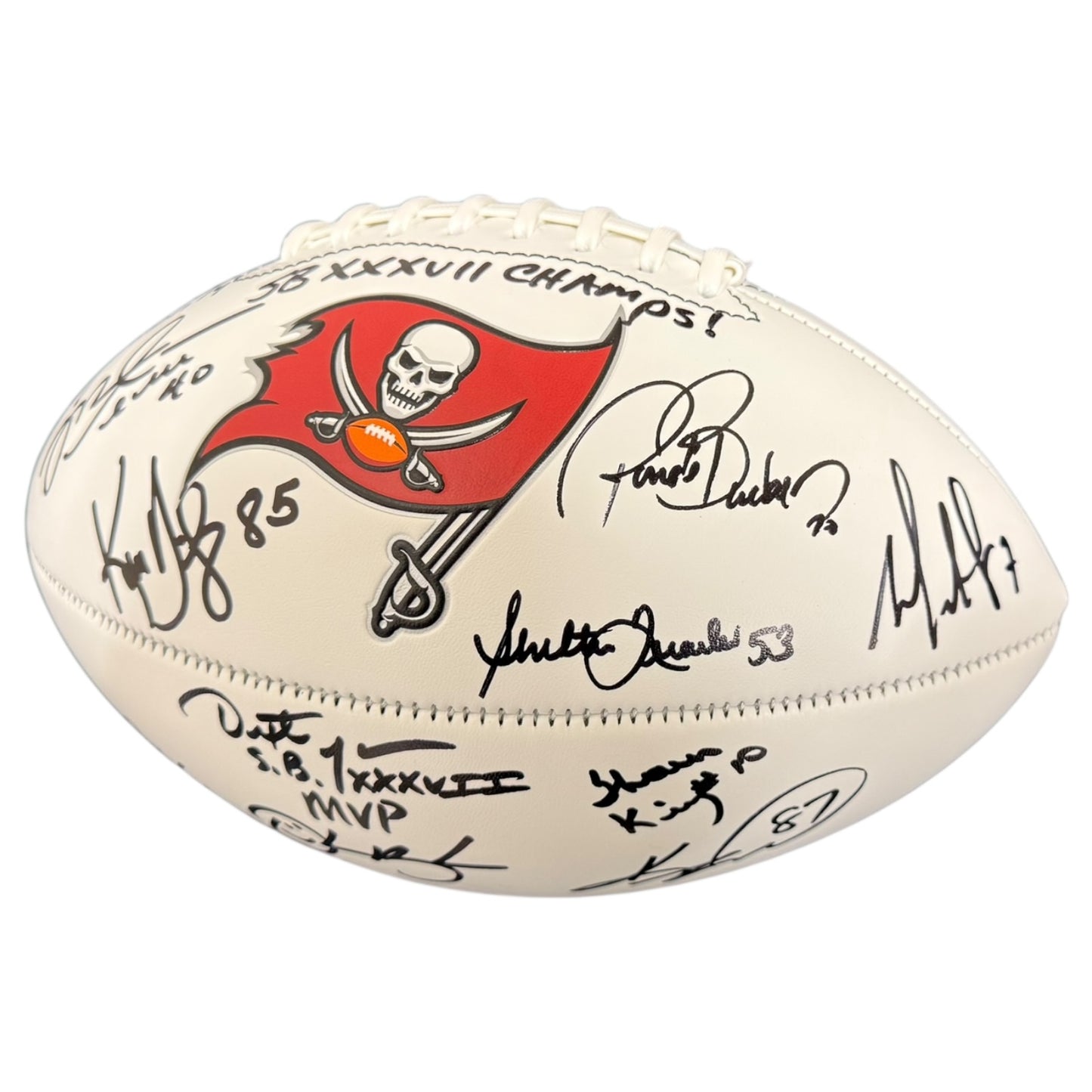 Tampa Bay Buccaneers Super Bowl XXXVII Champs Team Autographed Logo Football - 12 Autographs