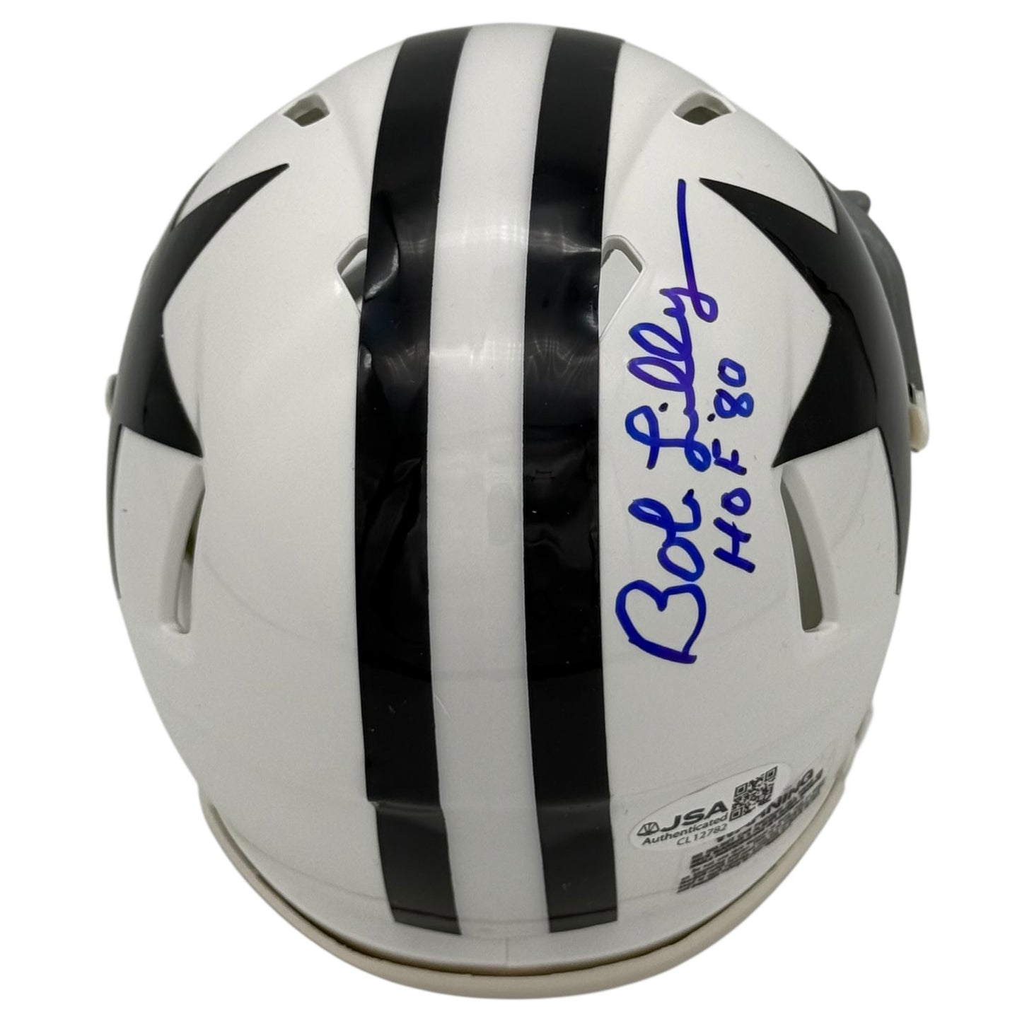 Bob Lilly Autographed Dallas Cowboys (White Throwback) Mini Helmet w/ HOF 80 - JSA