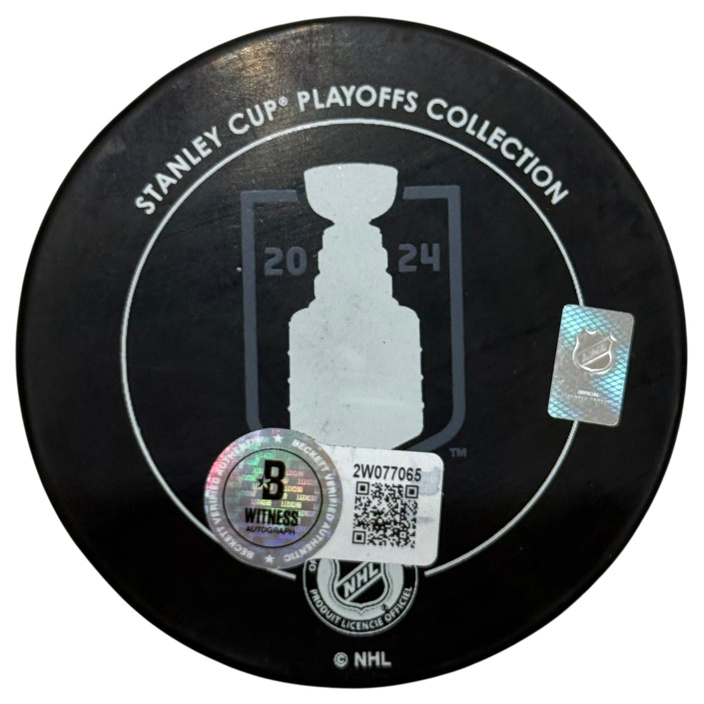 Sergei Bobrovsky Autographed Florida Panthers (2024 Stanley Cup Champs) Hockey Puck - Silver - Beckett