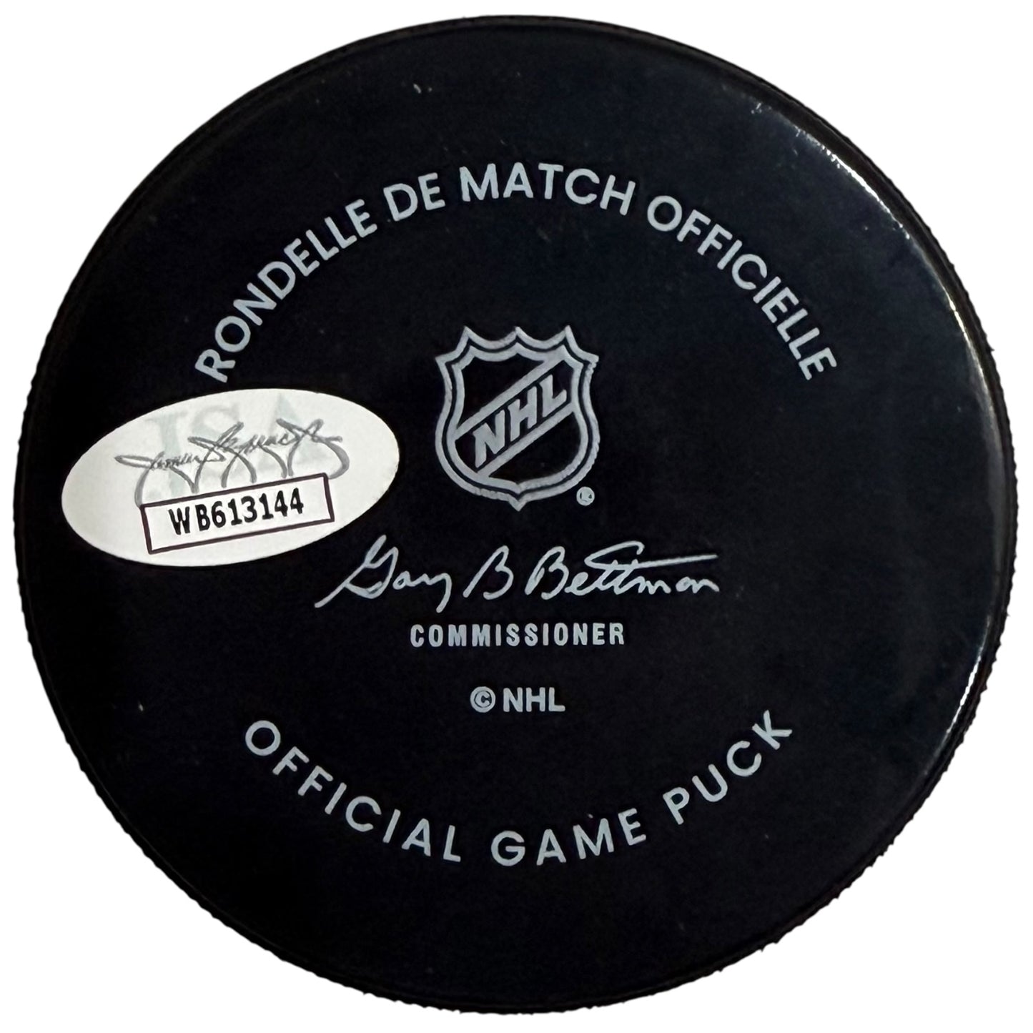 Sergei Bobrovsky Autographed Florida Panthers Official Game Hockey Puck w/ 2024 SC Champs - Beckett