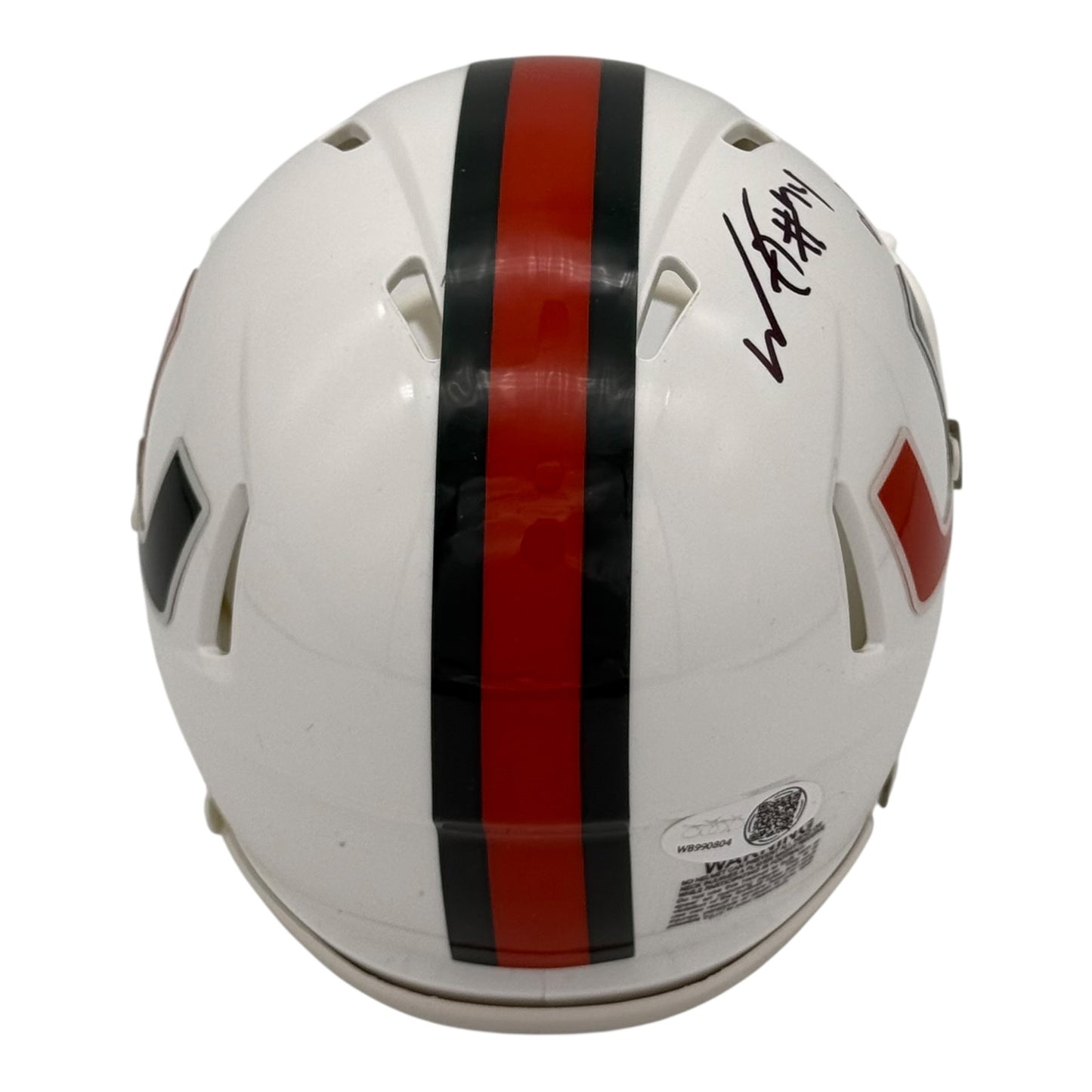 William Joseph Autographed Miami Hurricanes (Speed) Mini Helmet w/ "01 Champs" - JSA
