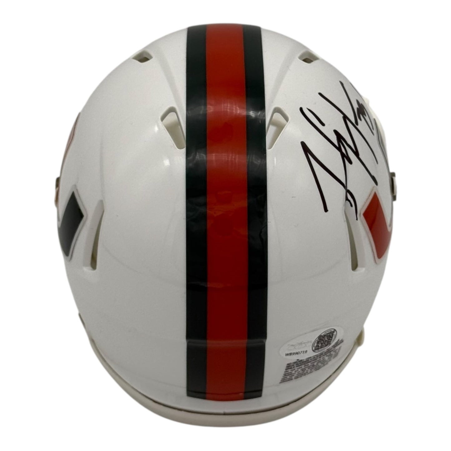 Joaquin Gonzalez Autographed Miami Hurricanes (Speed) Mini Helmet w/ "01 Champs" - JSA