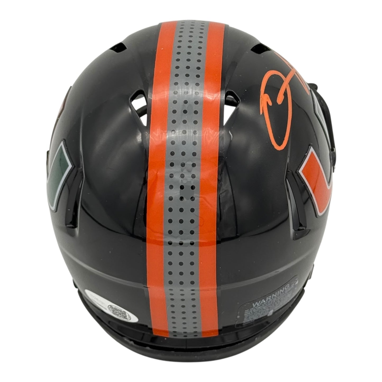 D.J. Williams Autographed Miami Hurricanes (Black Nights) Mini Helmet - JSA