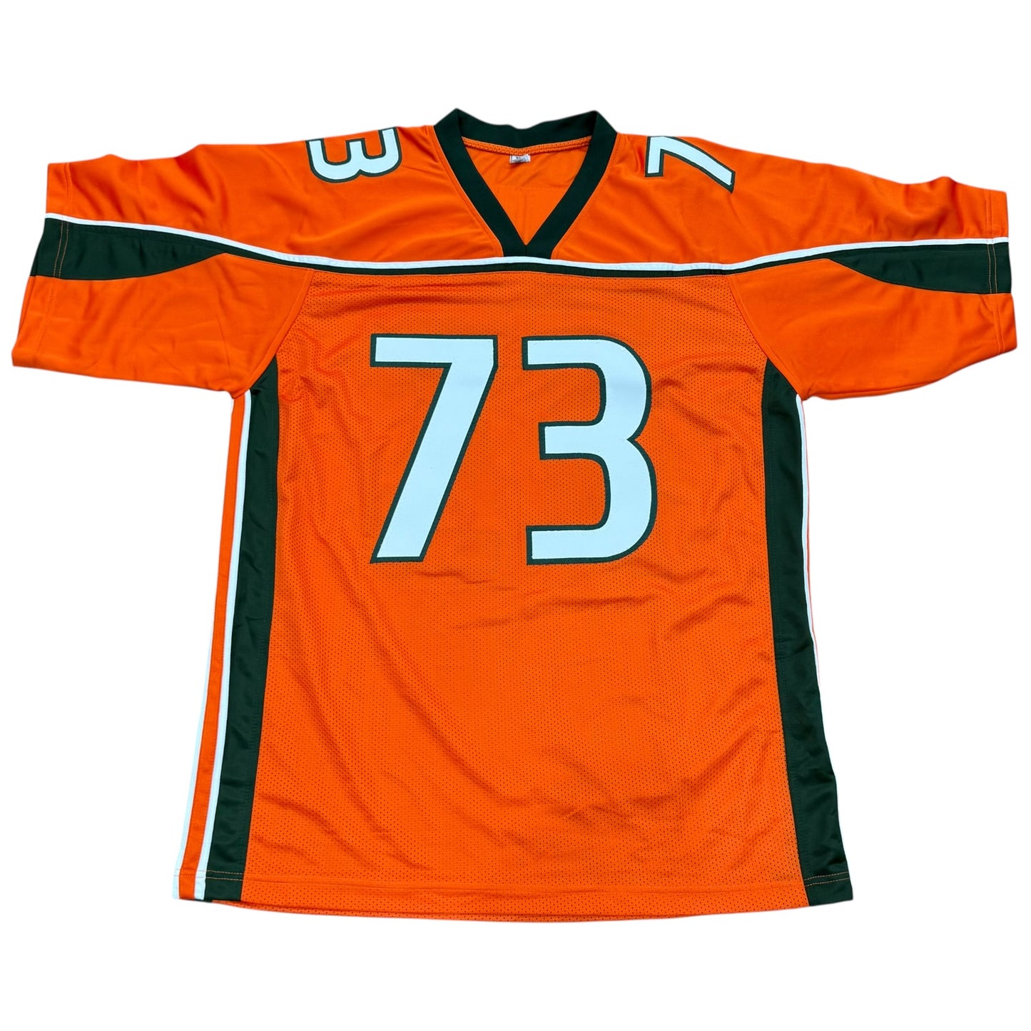 Joaquin Gonzalez Autographed Miami (Orange #73) Custom Stitched Jersey w/ "01 Champs" - JSA