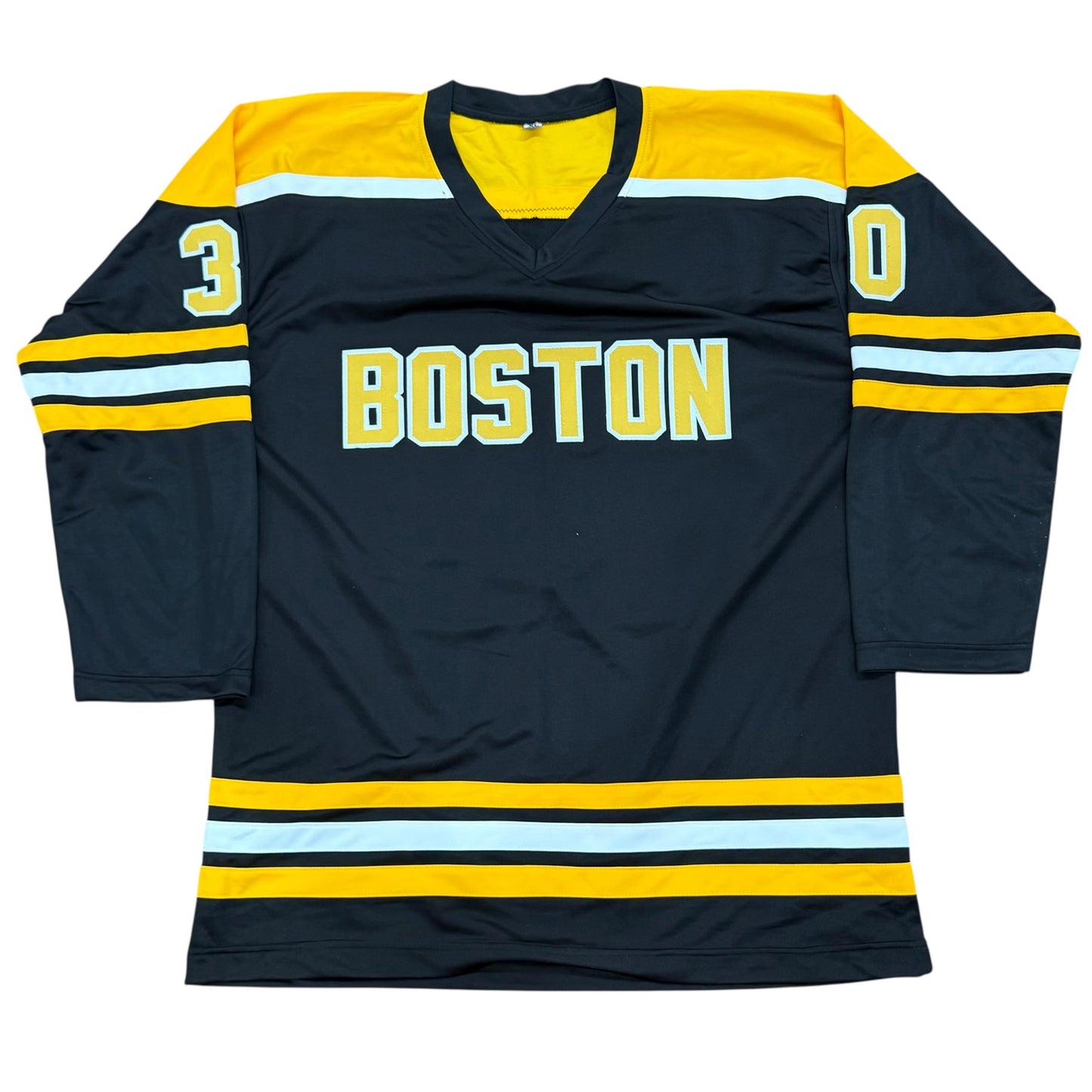 Gerry Cheevers Autographed Boston Bruins (Black #30) Custom Jersey w/ "HOF 85" - JSA