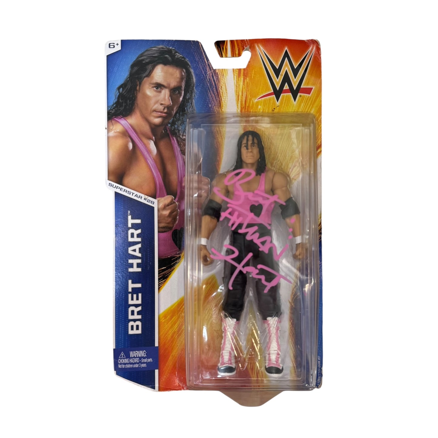 Bret "Hitman" Hart Autographed WWE Wrestling Superstar Series 2014 Action Figure 28 In Box - JSA
