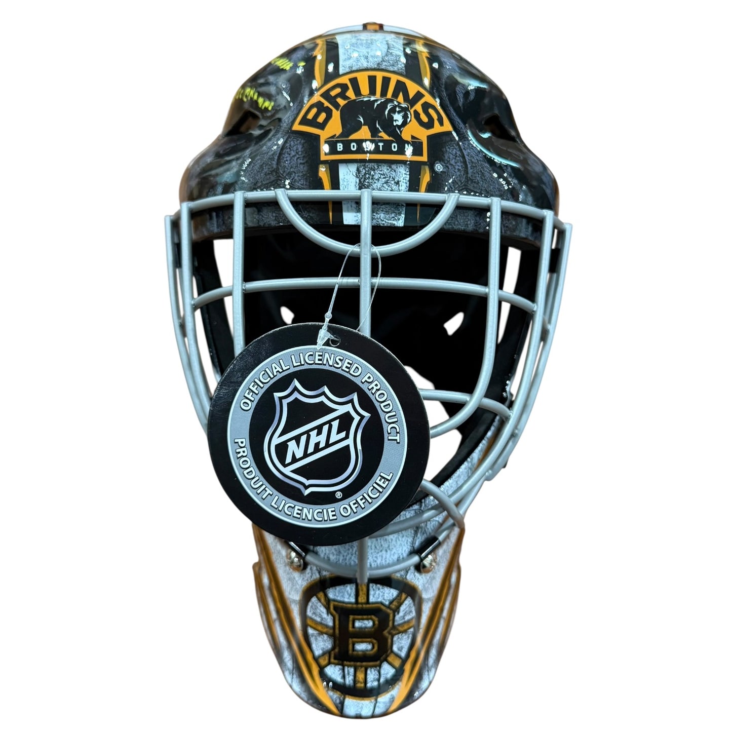 Gerry Cheevers Autographed Boston Bruins Full Size Goalie Mask w/ "HOF 85, The Mask, 2x SC Champ" - JSA
