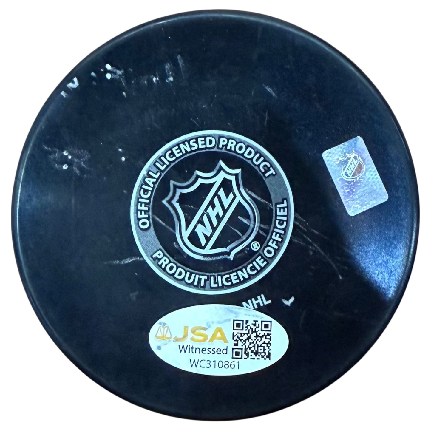 Gerry Cheevers Autographed Boston Bruins Logo Puck w/ "HOF 85" - JSA