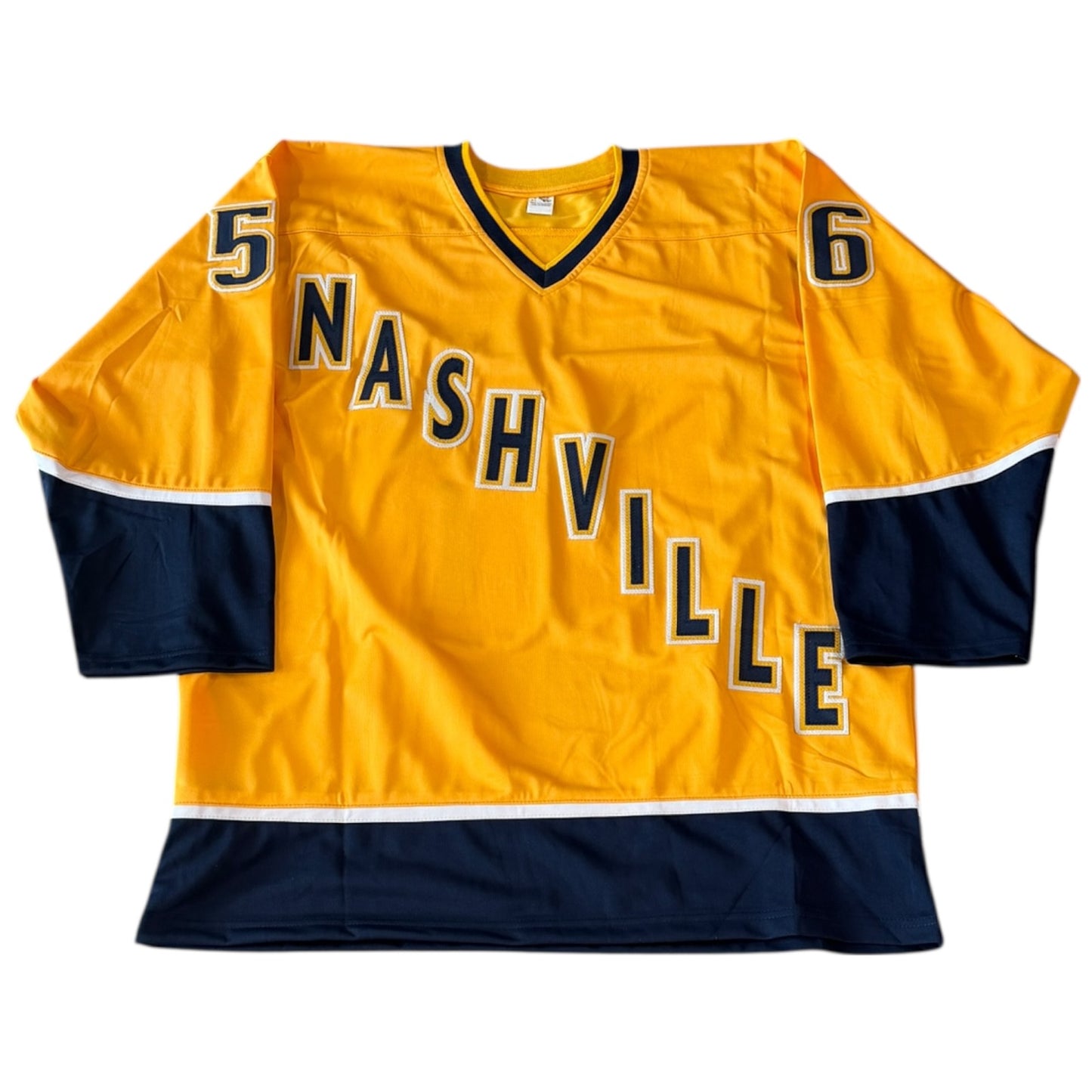 Erik Haula Autographed Nashville (Gold #56) Custom Hockey Jersey - JSA