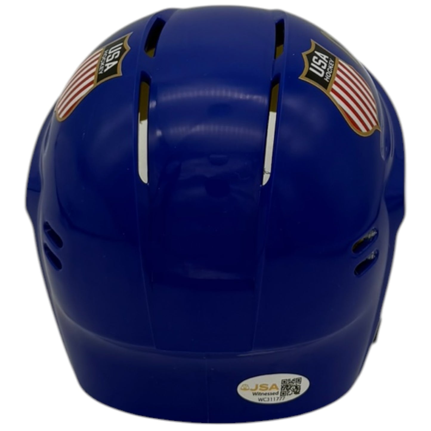 Matthew Tkachuk Autographed Team USA Olympics (Blue) Mini Helmet - JSA