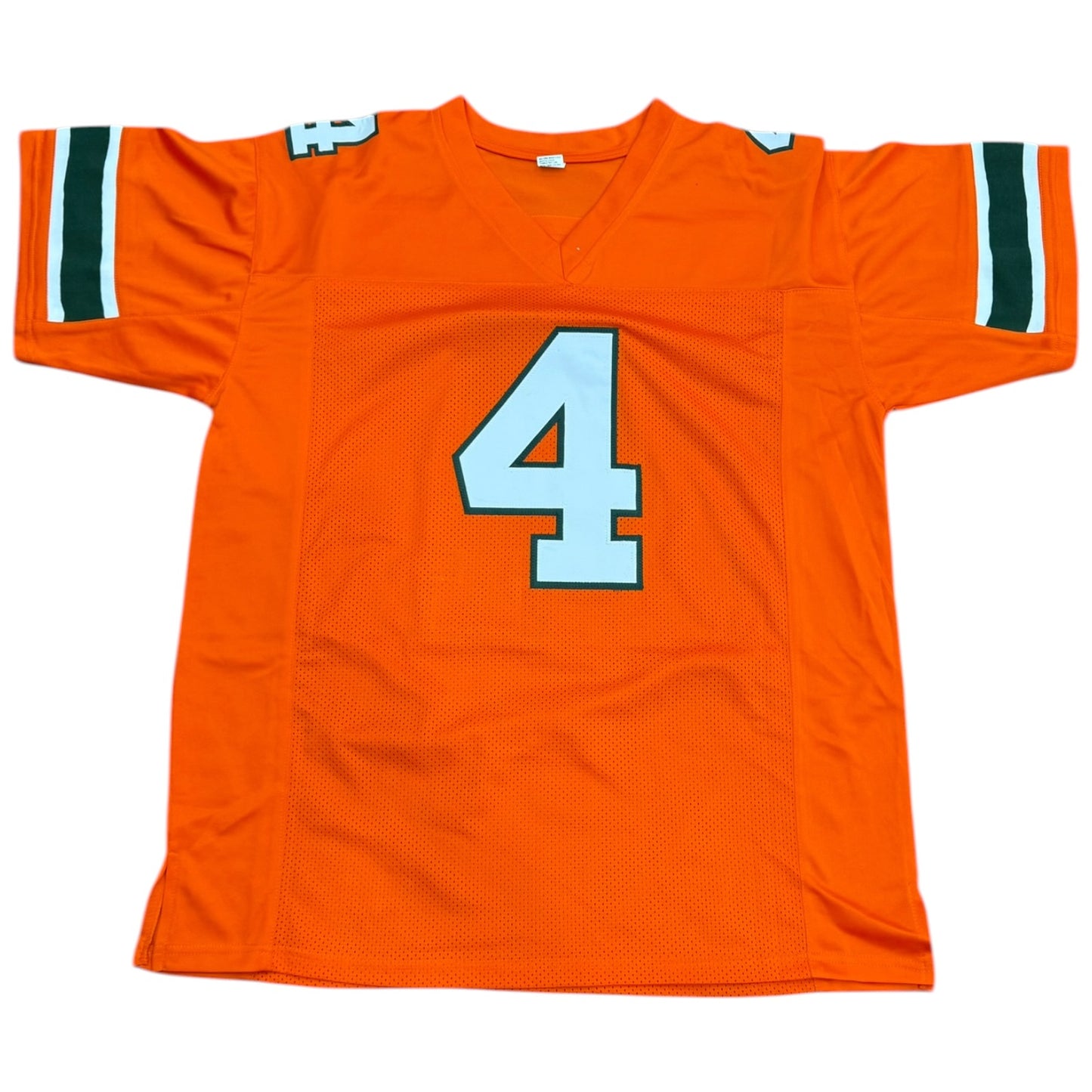 Rueben Bain Jr. Autographed Miami (Orange #4) Custom Stitched Jersey - Beckett