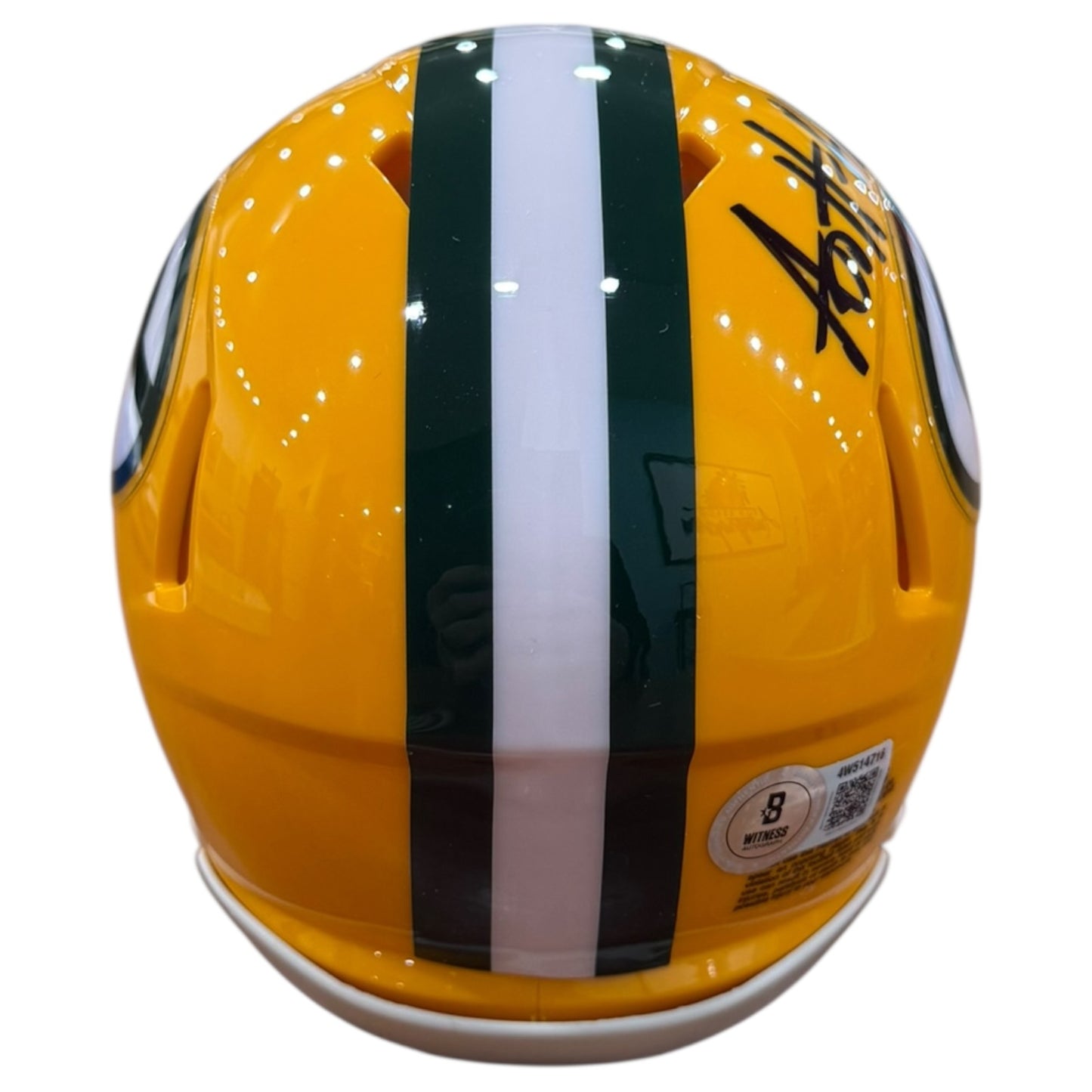 A.J. Hawk Autographed Green Bay Packers (Speed) Mini Helmet - Beckett