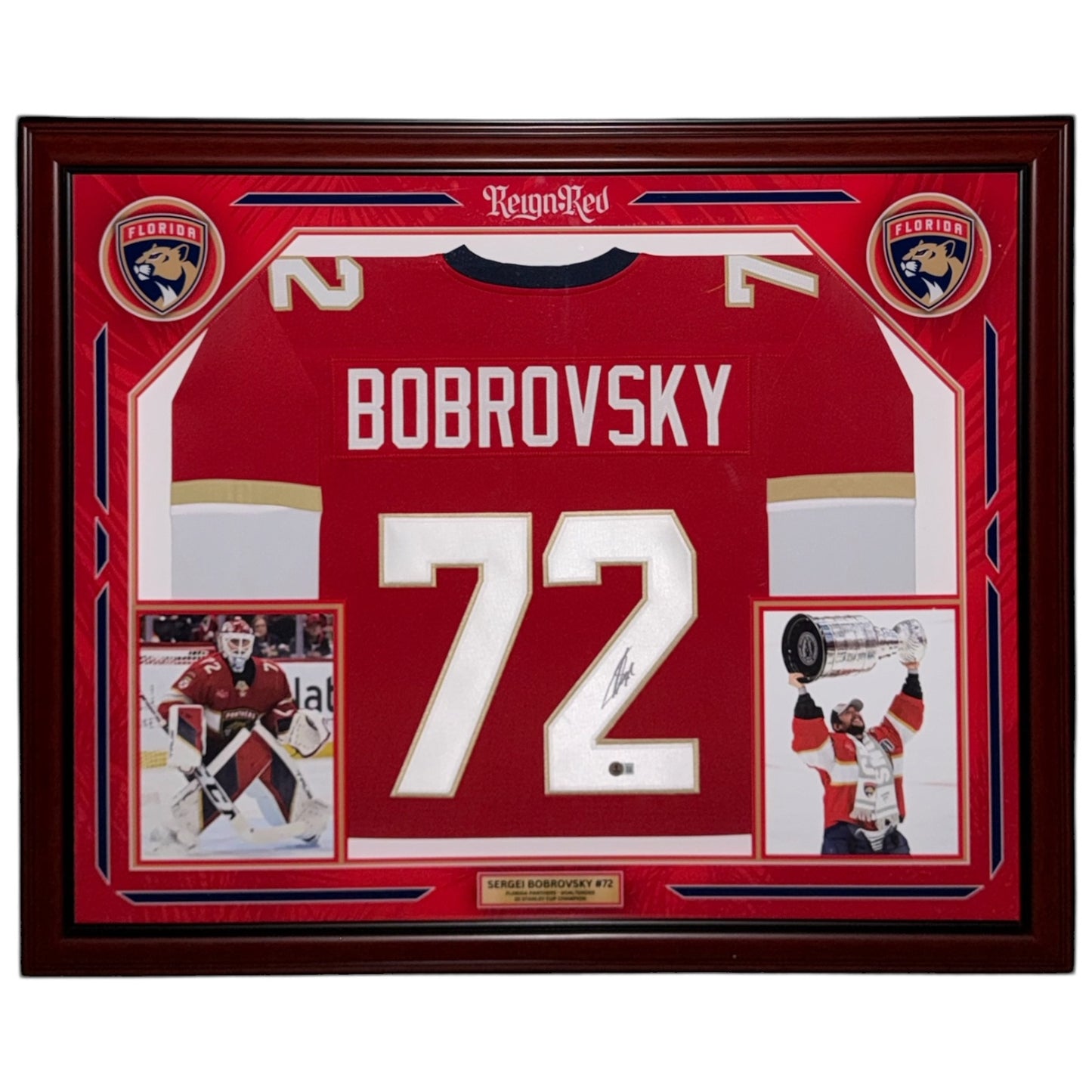 Sergei Bobrovsky Autographed Florida Panthers (Red #72) Custom Prime Framed Jersey - JSA