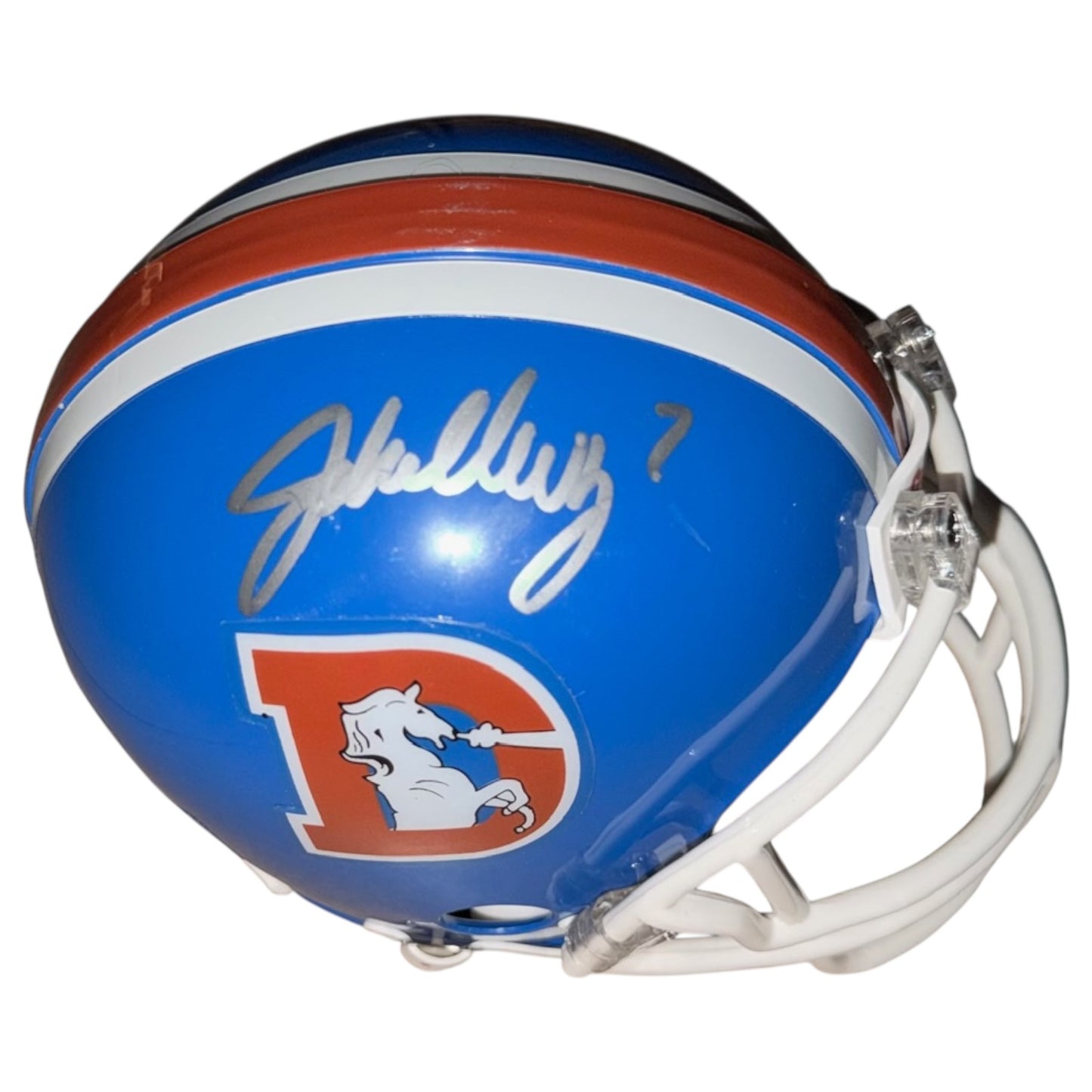 John Elway Autographed Denver Broncos (Throwback) Mini Helmet - JSA