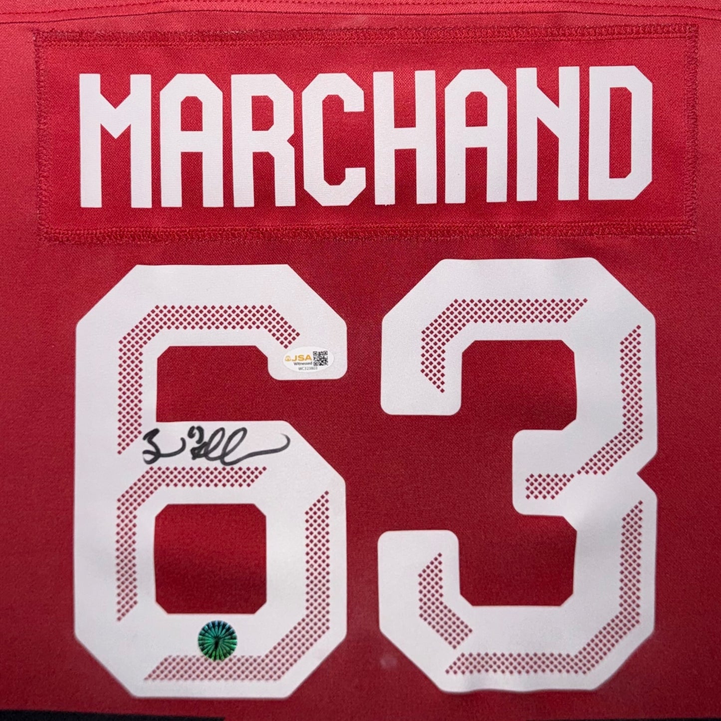 Brad Marchand Autographed Team Canada 2026 Olympics (Red #63) Framed Replica Youth Jersey - JSA