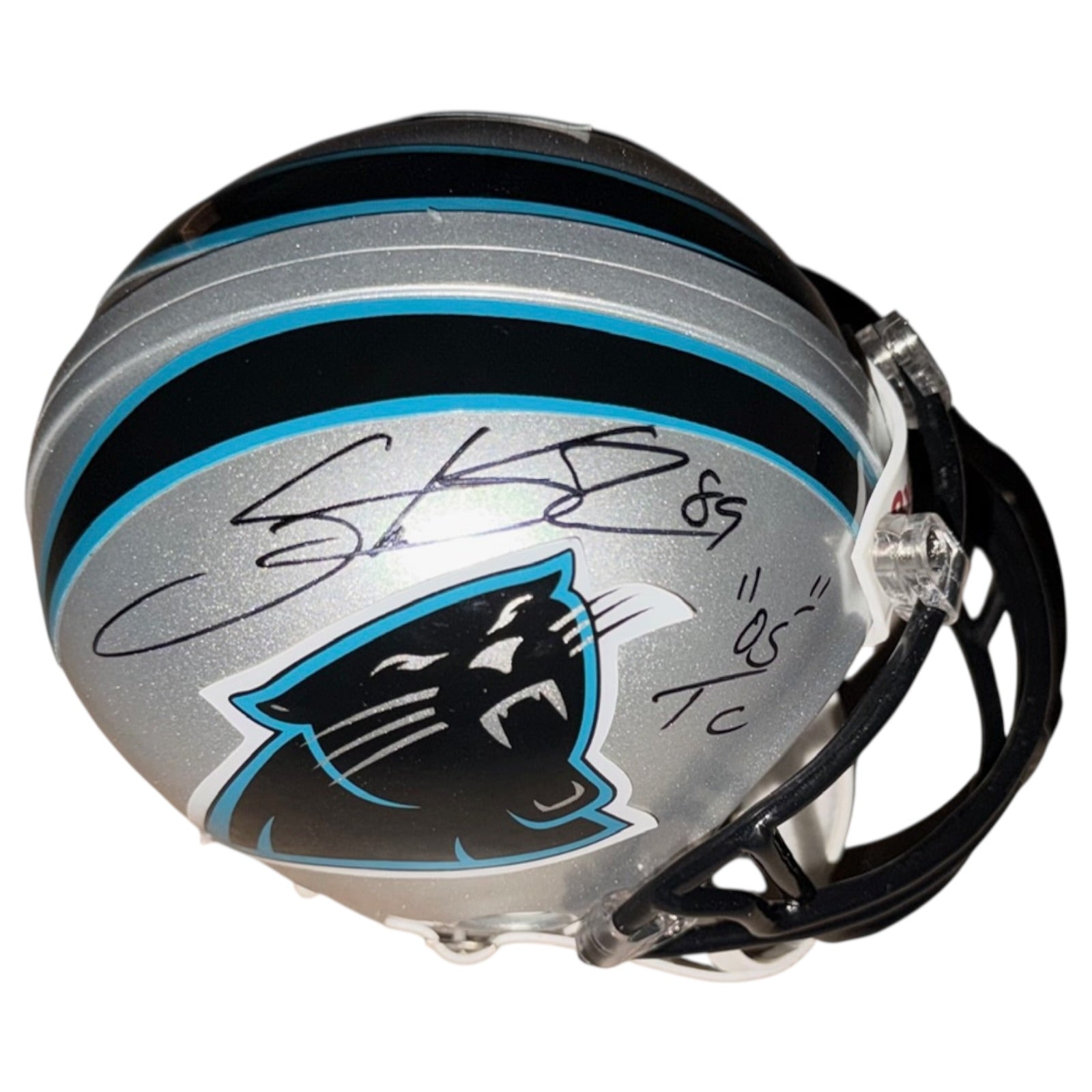 Steve Smith Sr. Autographed Carolina Panthers Mini Helmet w/