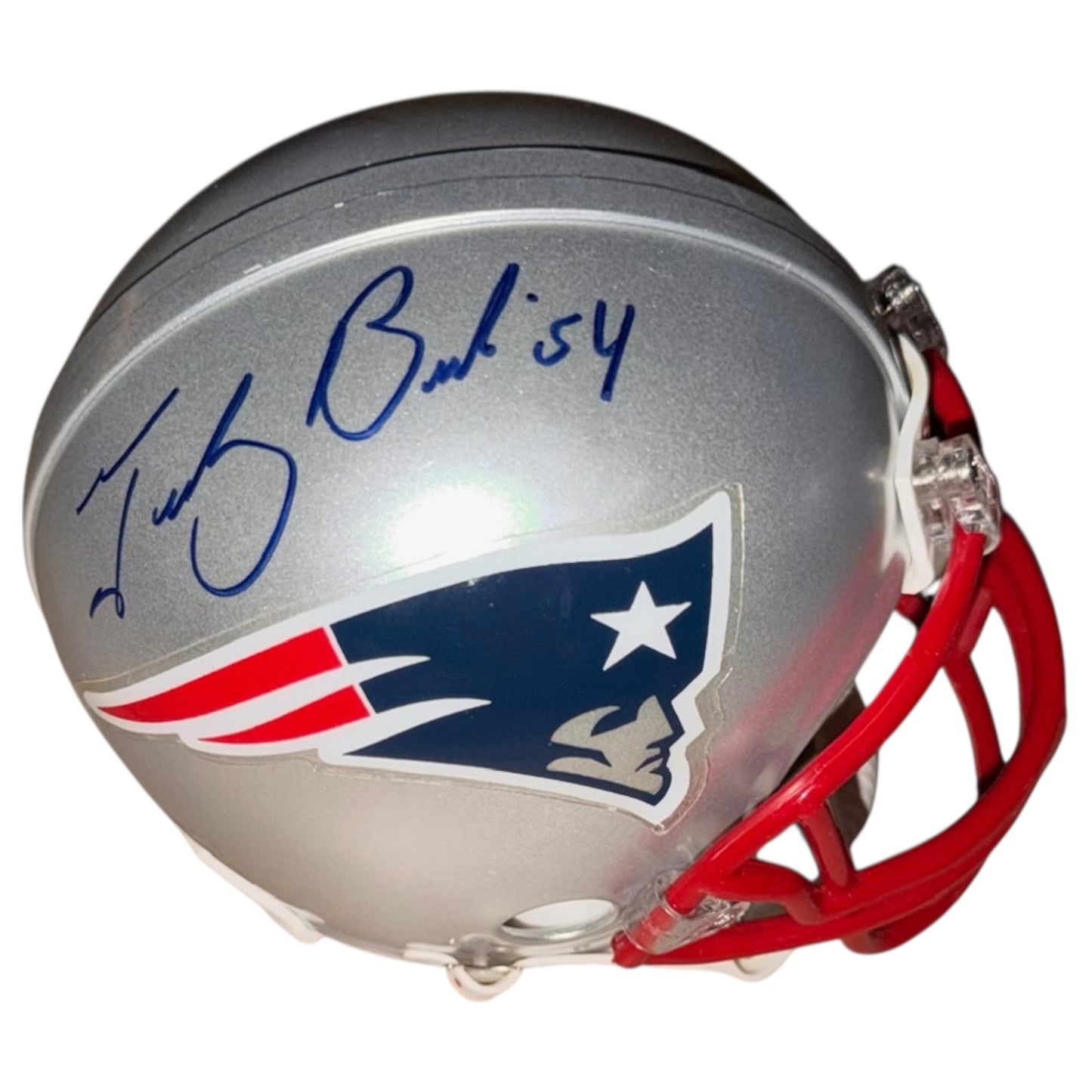 Tedy Bruschi Autographed New England Patriots Mini Helmet - JSA