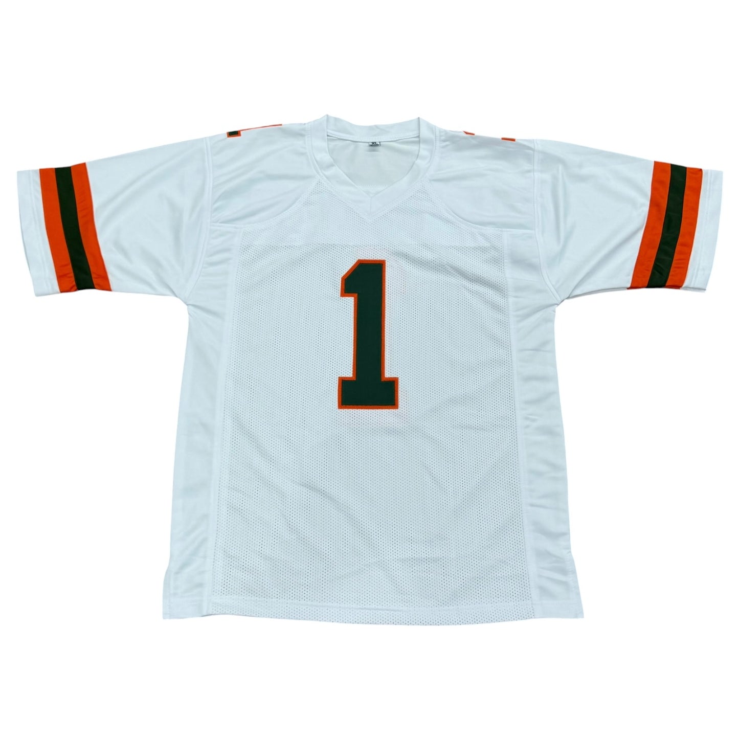 Malachi Toney Autographed Miami (White #1) Custom Stitched Jersey - JSA