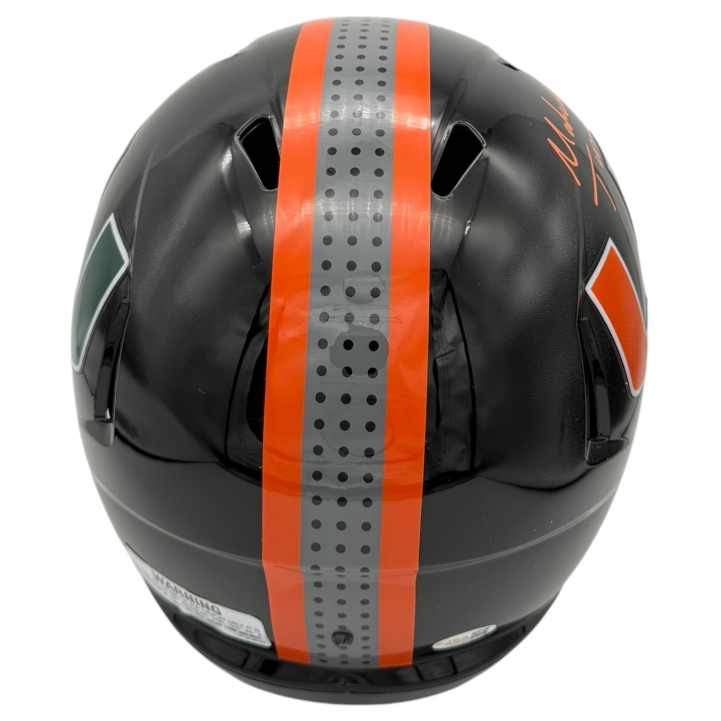 Malachi Toney Autographed Miami Hurricanes (Black Nights Gloss) Deluxe Full Size Helmet - JSA