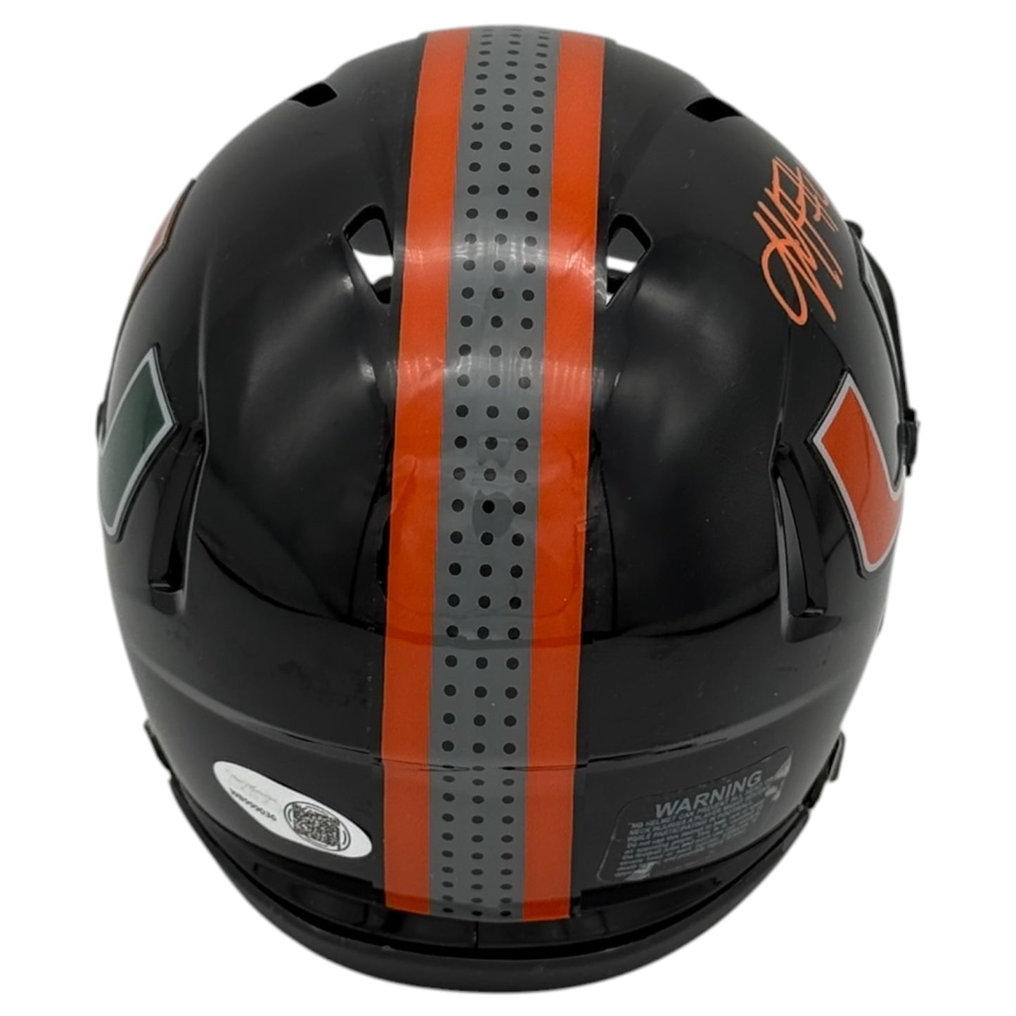 Mark Fletcher Jr. Autographed Miami Hurricanes (Black Nights Gloss) Mini Helmet - JSA