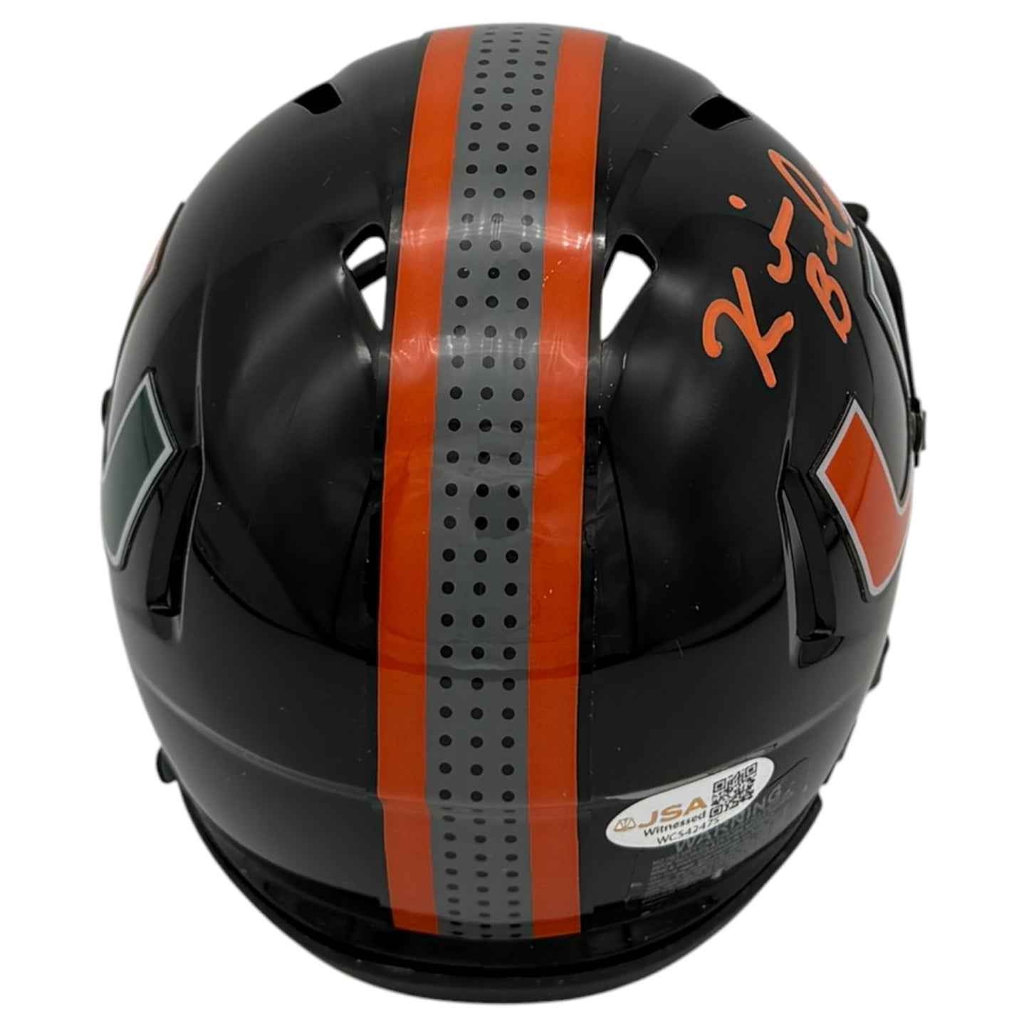 Kevin Beard Autographed Miami Hurricanes (Black Nights Gloss) Mini Helmet w/ "01 Champs" - JSA