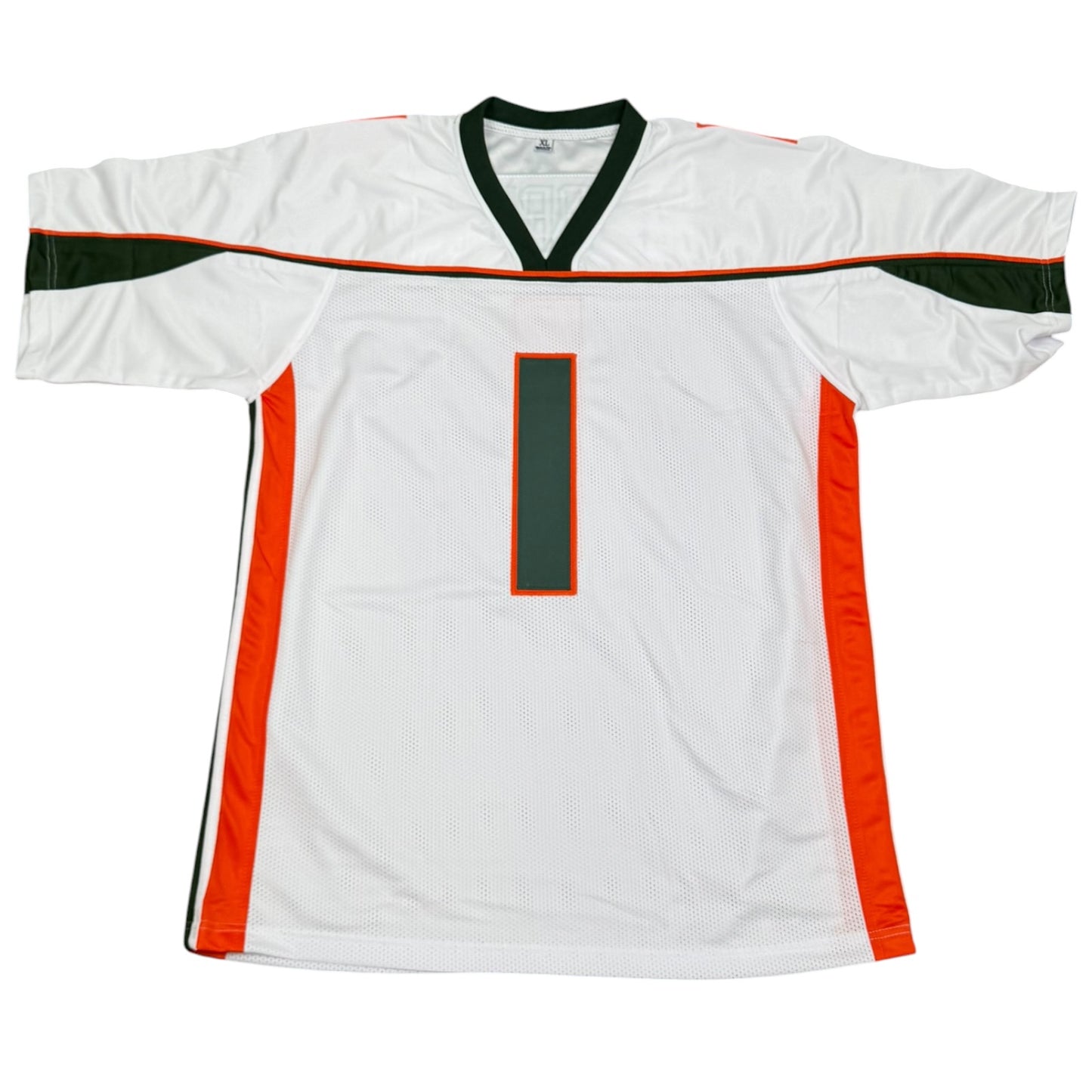 Roscoe Parrish Autographed Miami (White #1) Custom Stitched Jersey - JSA