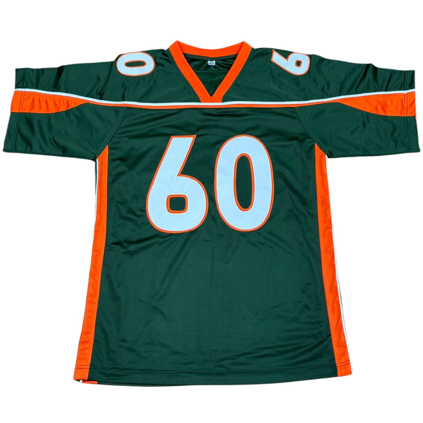 Vernon Carey Autographed Miami (Green #60) Custom Stitched Jersey - JSA