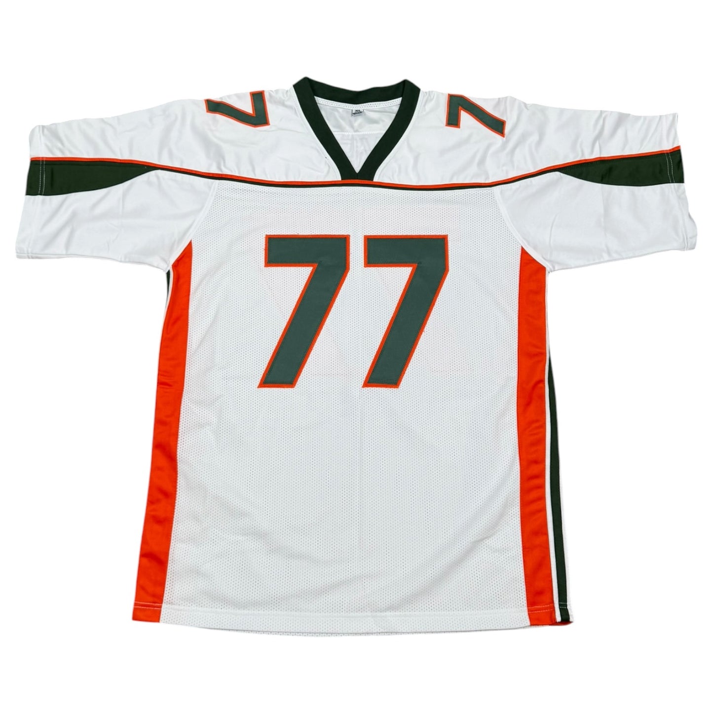 Chris Myers Autographed Miami (White #77) Custom Stitched Jersey - JSA