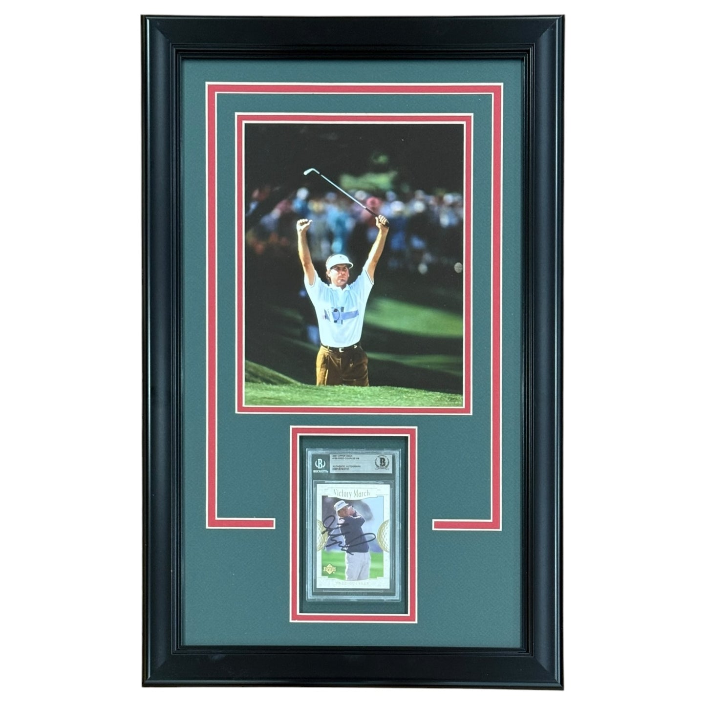 Fred Couples Autographed Golf Card Deluxe Framed with 1992 Masters 8x10 Photo - Beckett