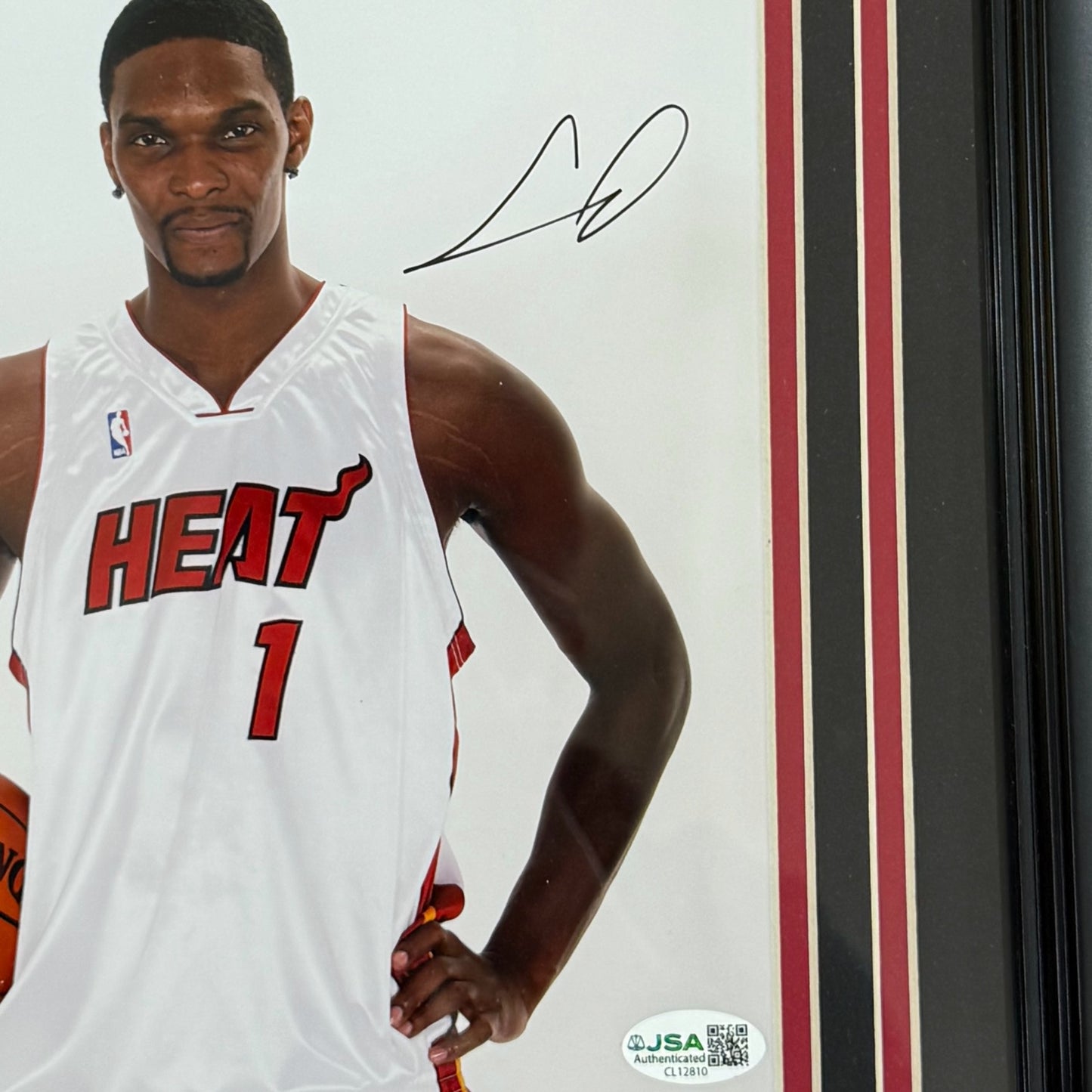 Chris Bosh Autographed Miami Heat Deluxe Framed 8x10 Photo - JSA