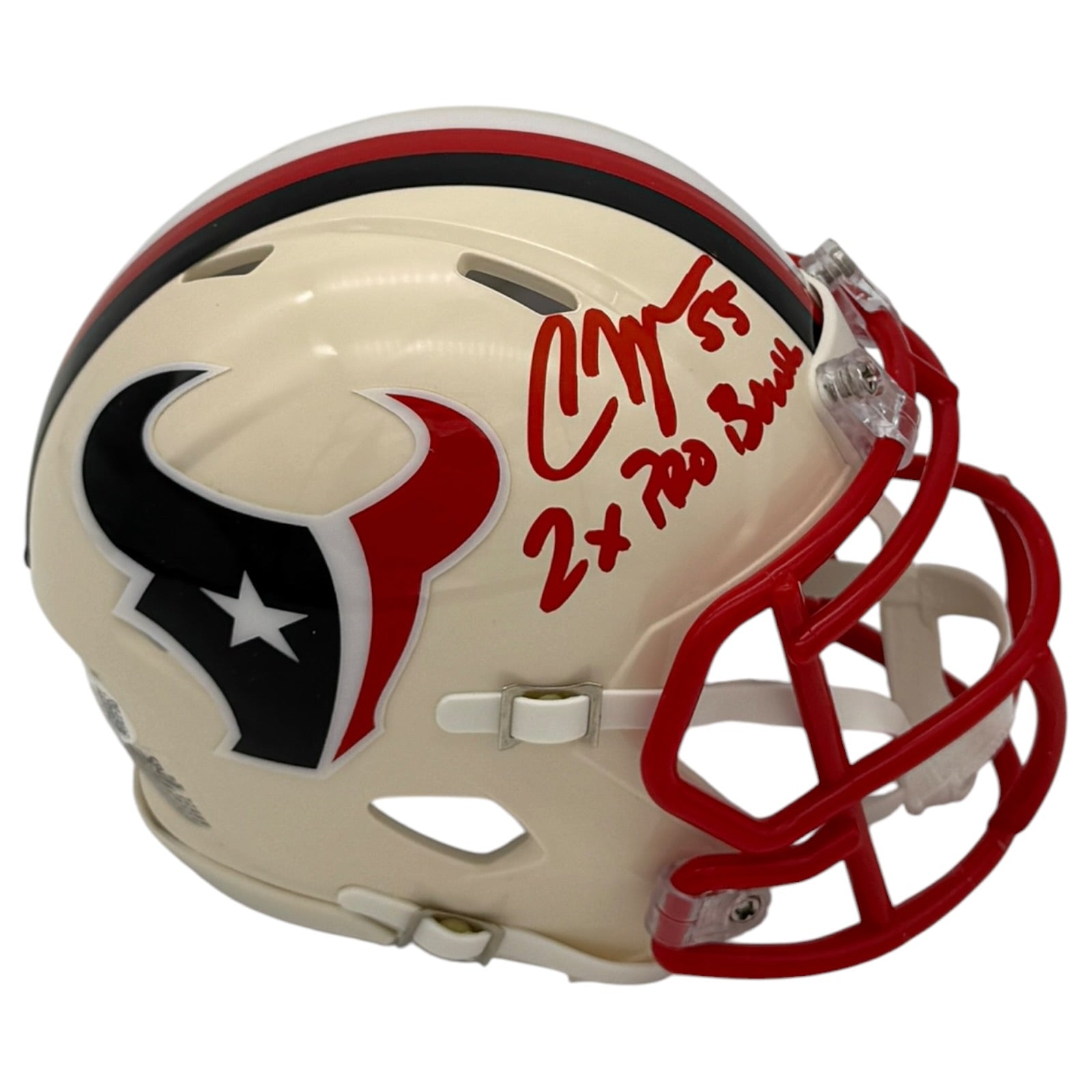 Chris Myers Autographed Houston Texans (Retro) Mini Helmet w/