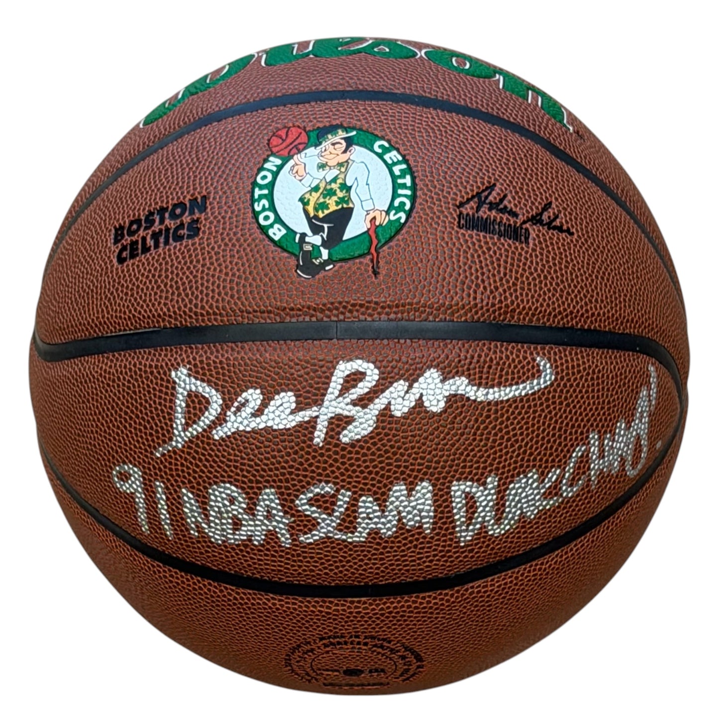 Dee Brown Autographed Boston Celtics Logo Basketball w/ "91 Slam Dunk Champ" - JSA