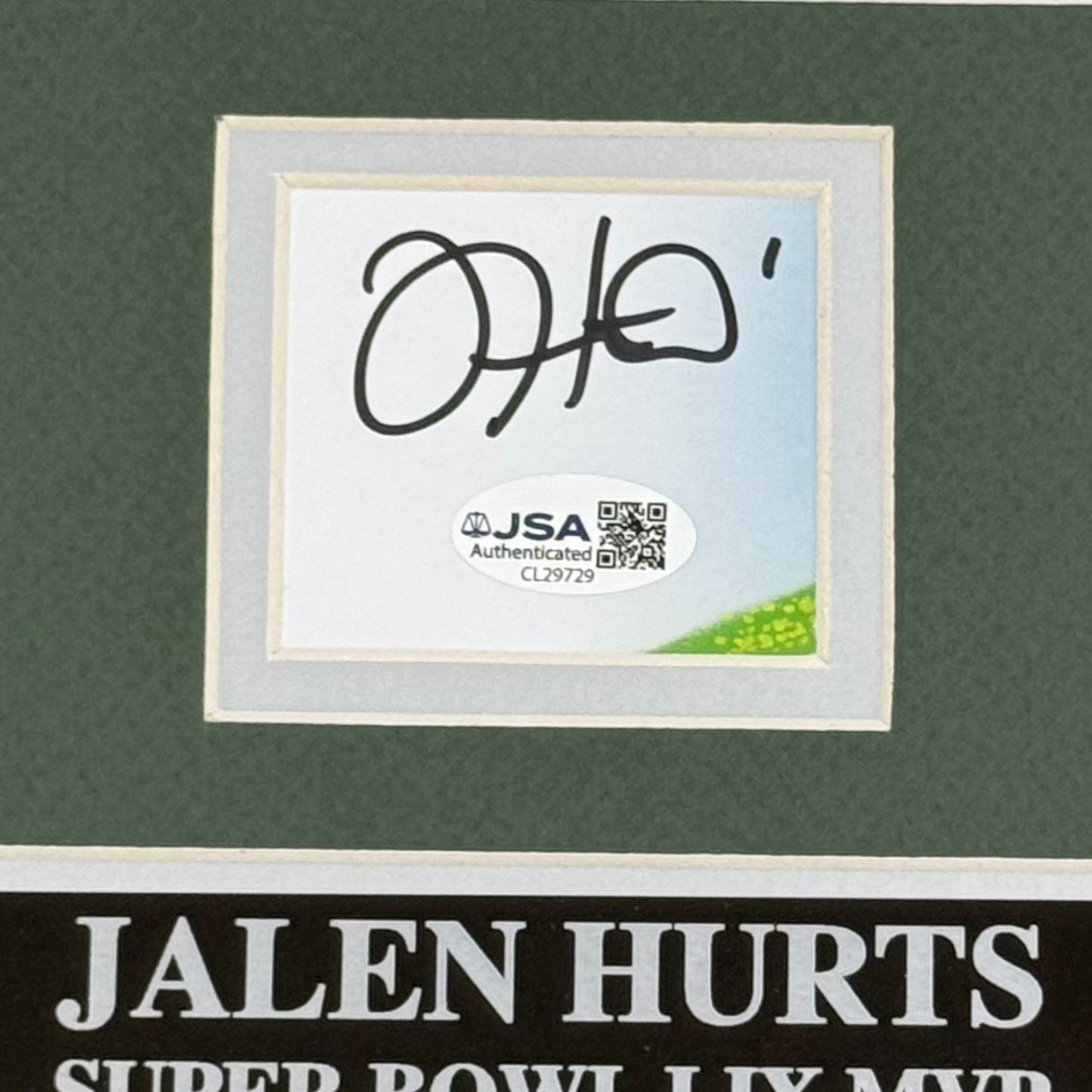 Jalen Hurts Autographed Philadelphia Eagles SB LIX MVP Signature Series Frame - JSA