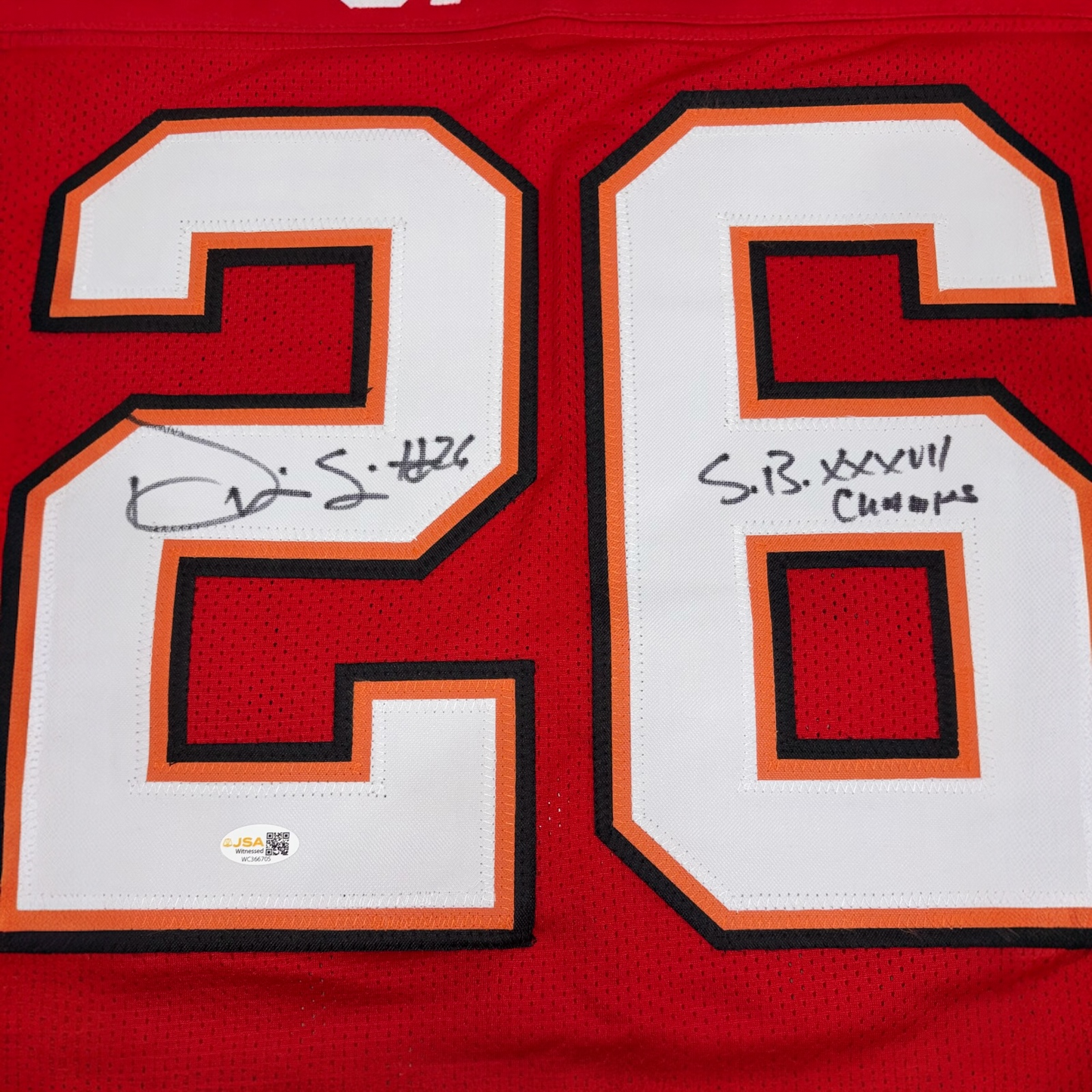 Dwight Smith Autographed Tampa Bay (Red #26) Custom Stitched Jersey - JSA