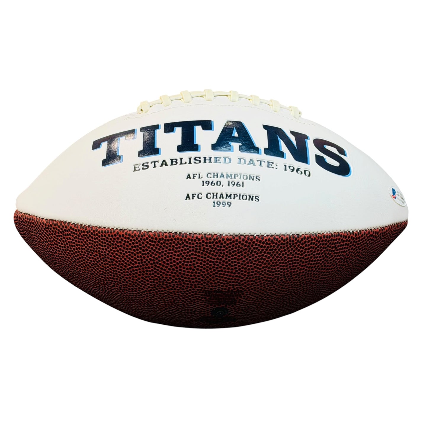 Chris Johnson Autographed Tennessee Titans Logo Football - Beckett
