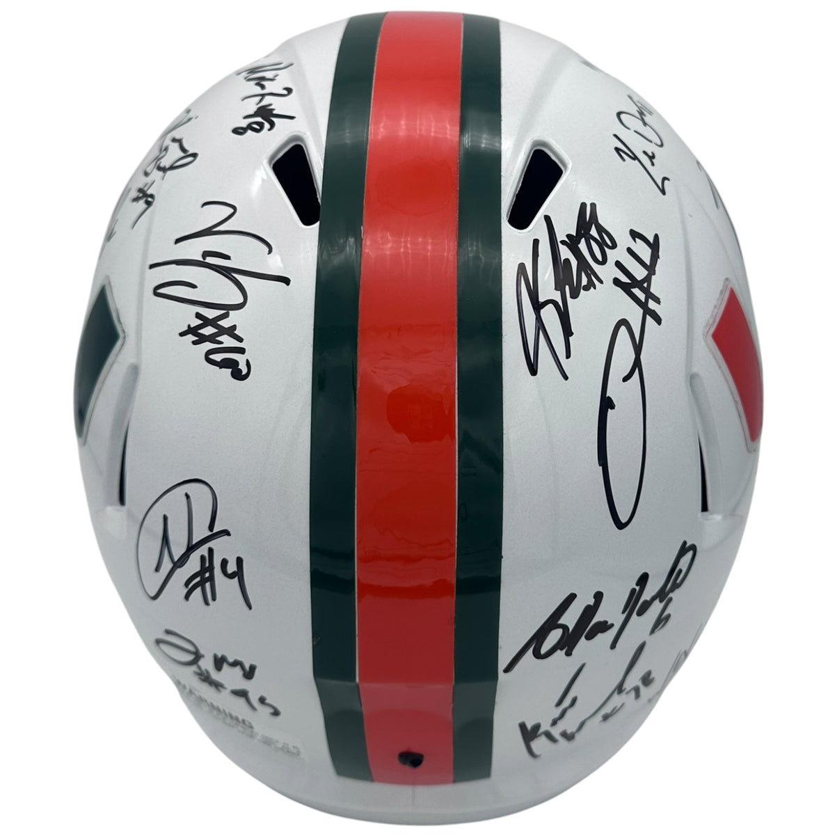2001 Miami Hurricanes Team Autographed (Speed) Deluxe Full-Size Replica Helmet - JSA