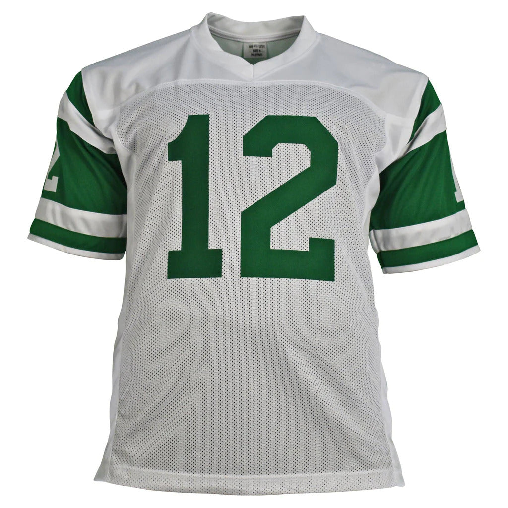 Joe Namath Autographed New York Jets (White #12) STAT Jersey