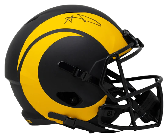Aaron Donald Autographed Los Angeles Rams (ECLIPSE Alternate) Deluxe Full-Size Replica Helmet - JSA
