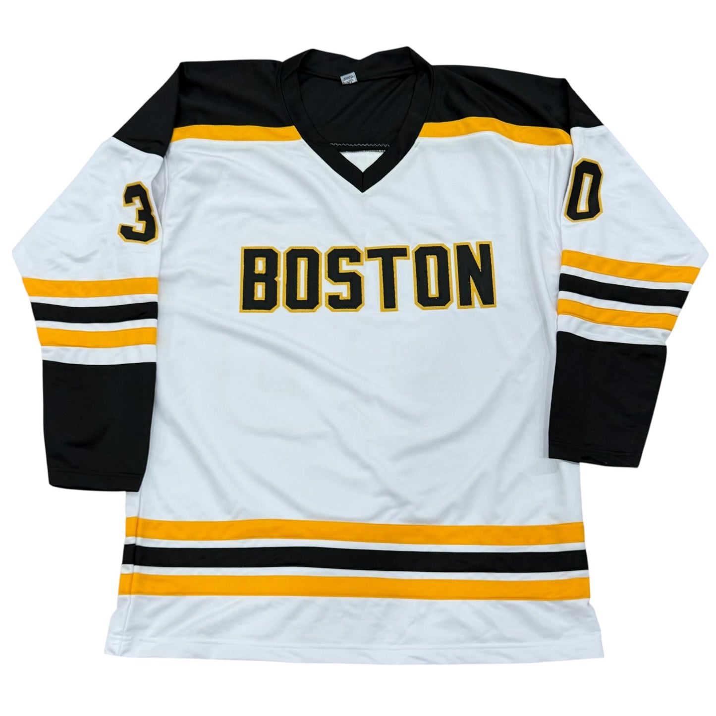 Gerry Cheevers Autographed Boston Bruins (White #30) Custom Jersey w/ "HOF 85" - JSA
