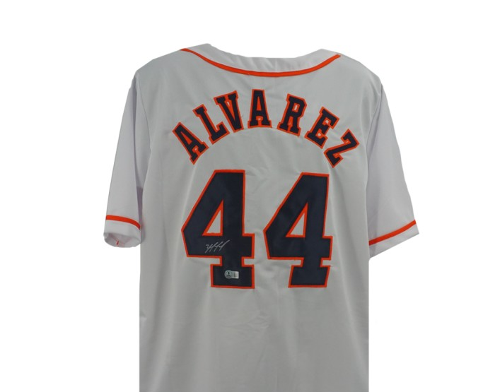 Yordan Alvarez Autographed Houston Astros (White #44) Custom Jersey - JSA
