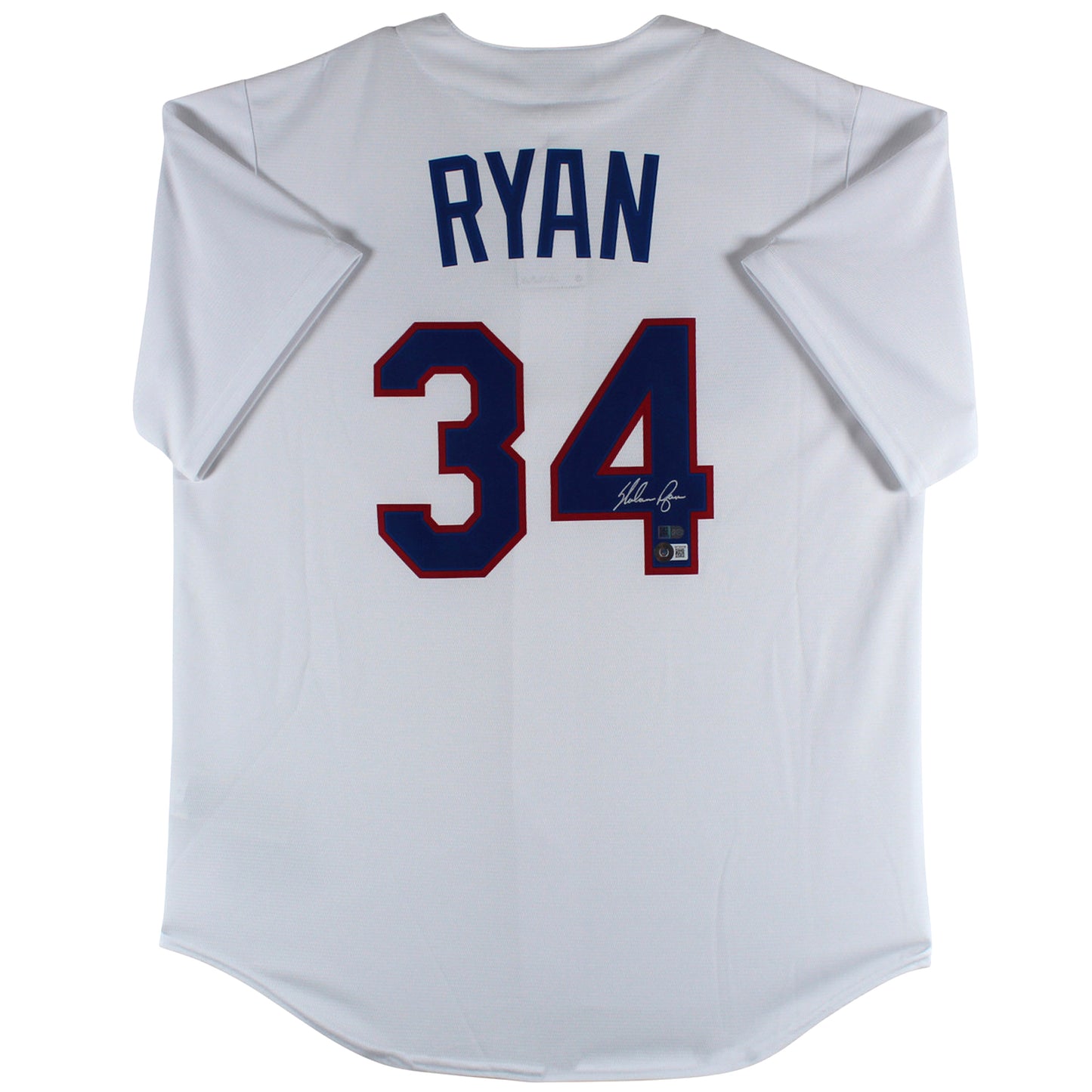 Nolan Ryan Autographed Texas Rangers (White #34) Jersey - Beckett
