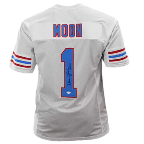 Warren Moon Autographed Houston Oilers (White #1) Custom Jersey - JSA