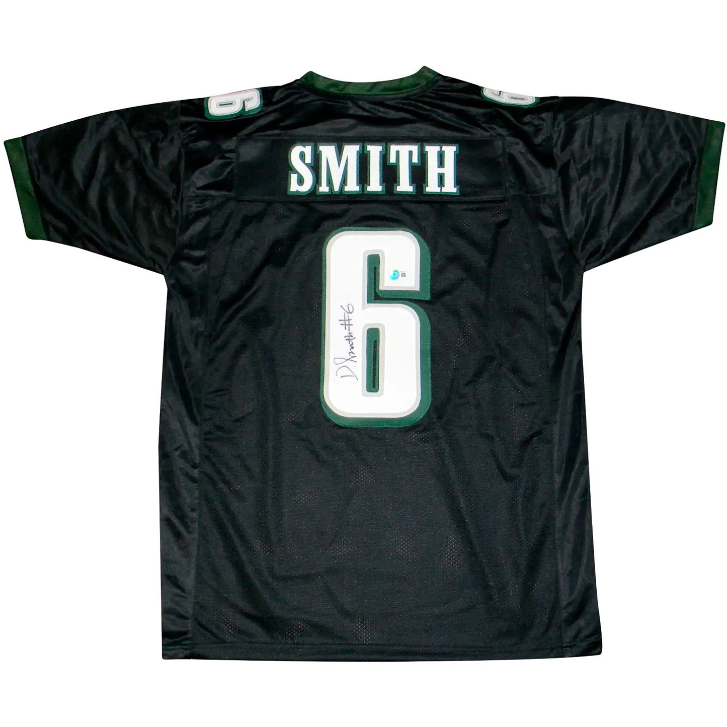 Devonta Smith Autographed Philadelphia (Black #6) Custom Jersey - Beckett