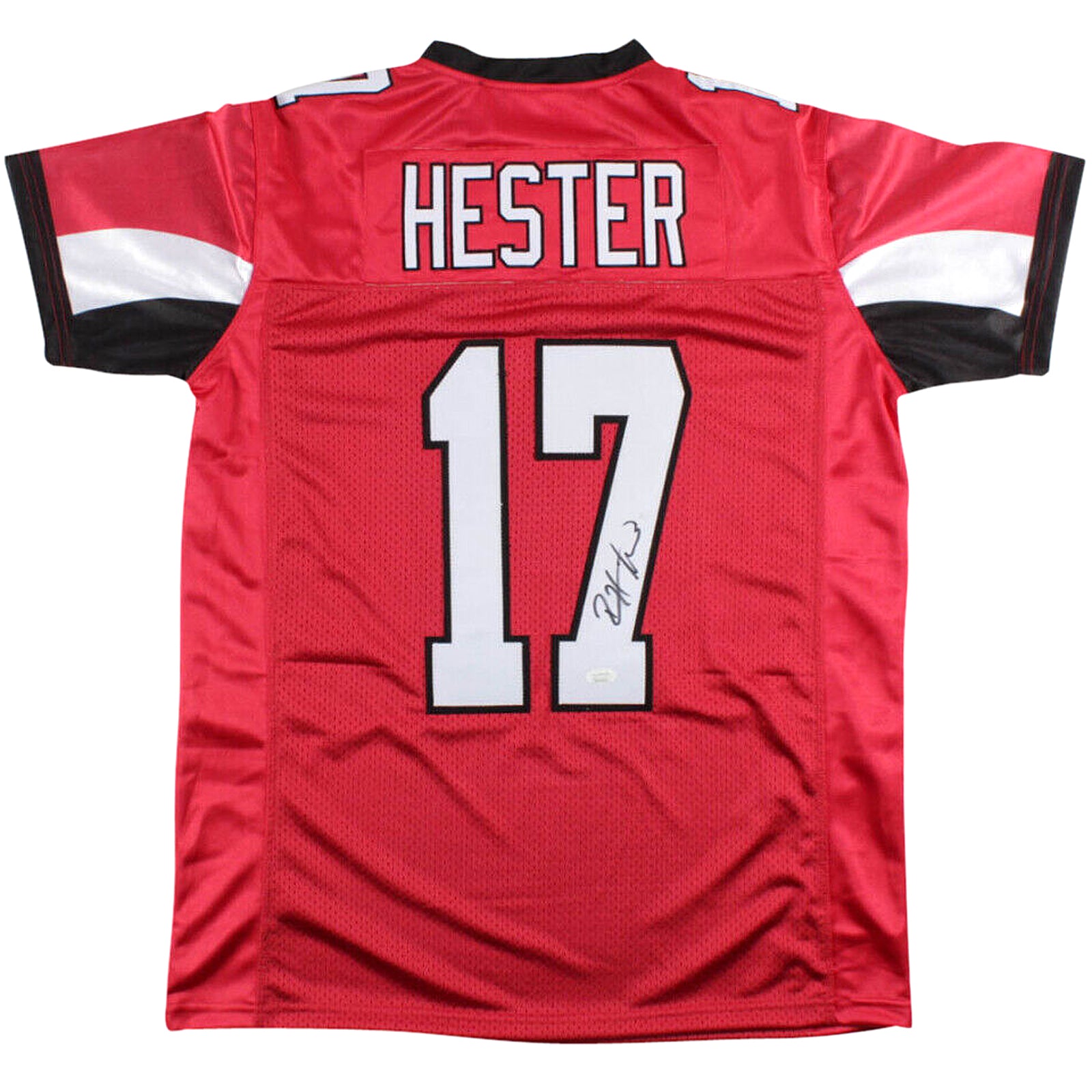 Devin Hester Autographed Atlanta (Red #17) Custom Jersey JSA