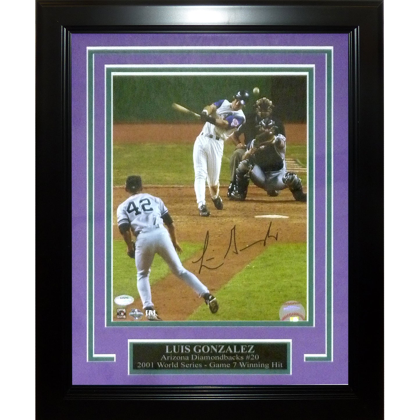 Luis Gonzalez Autographed Arizona Diamondbacks Deluxe Framed 8x10 Photo - JSA