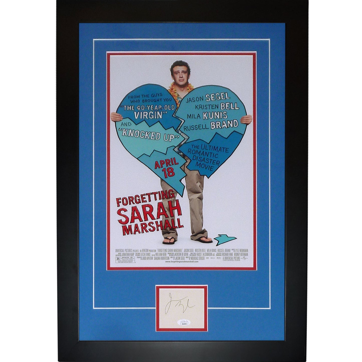 Forgetting Sarah Marshall 11x17 Movie Poster Deluxe Framed with Jason Segal Autograph - JSA