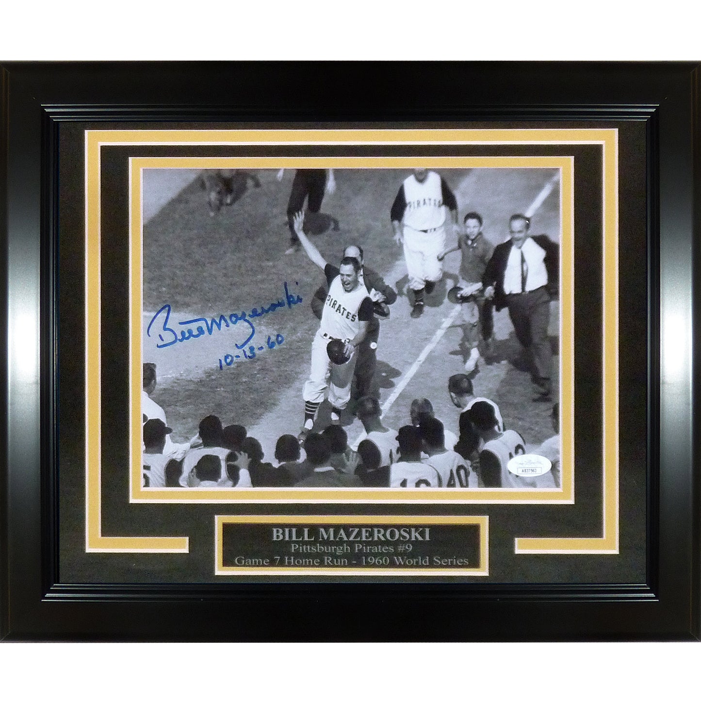 Bill Mazeroski Autographed Pittsburgh Pirates (1960 WS HR) Deluxe Framed 8x10 Photo w/ "10-13-60" - JSA